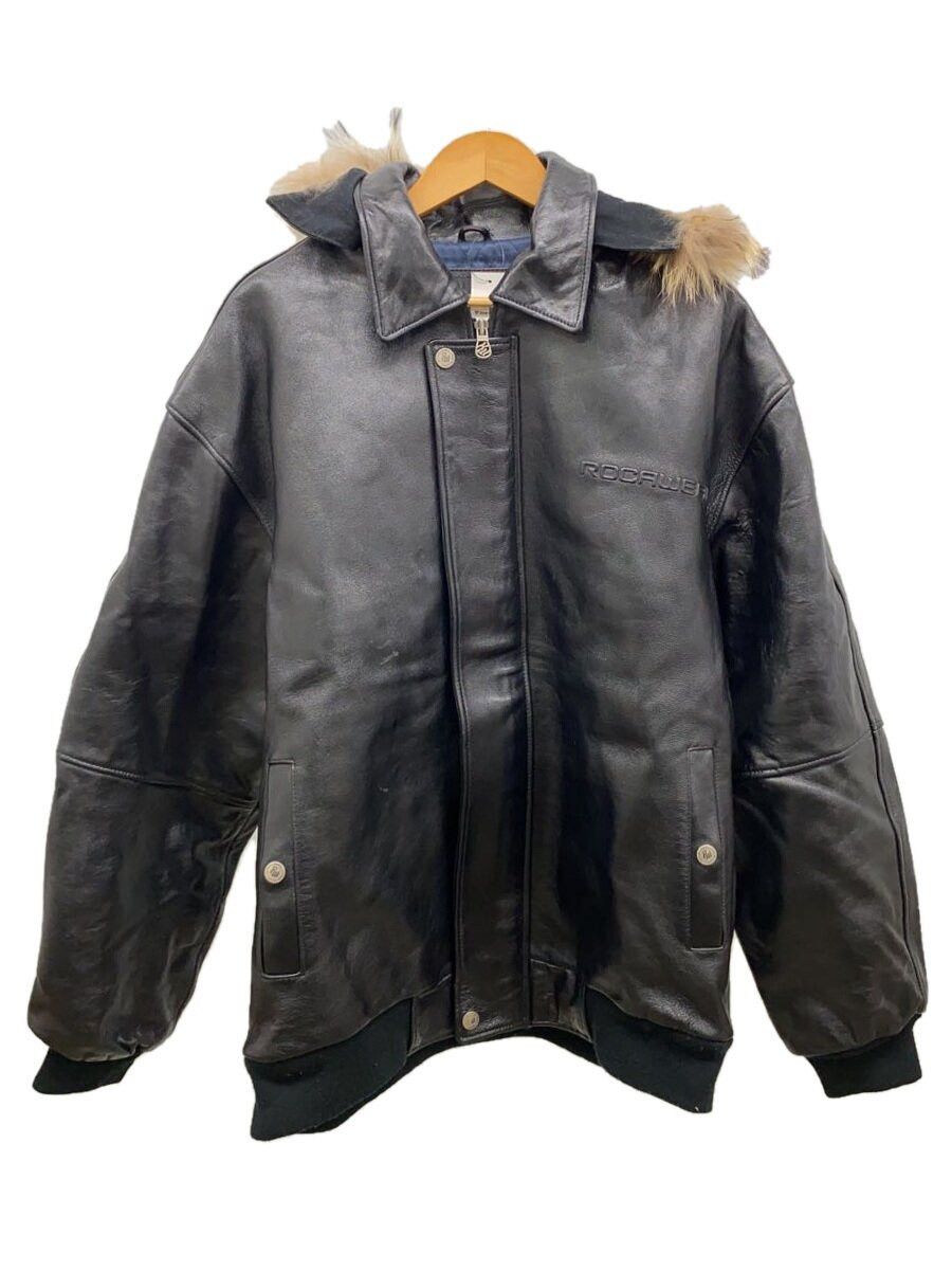 Rocawear Rocawear 90s Detachable Hood Leather Blouson Jacket Black Size US XXL / EU 58 / 5 - 1 Thumbnail