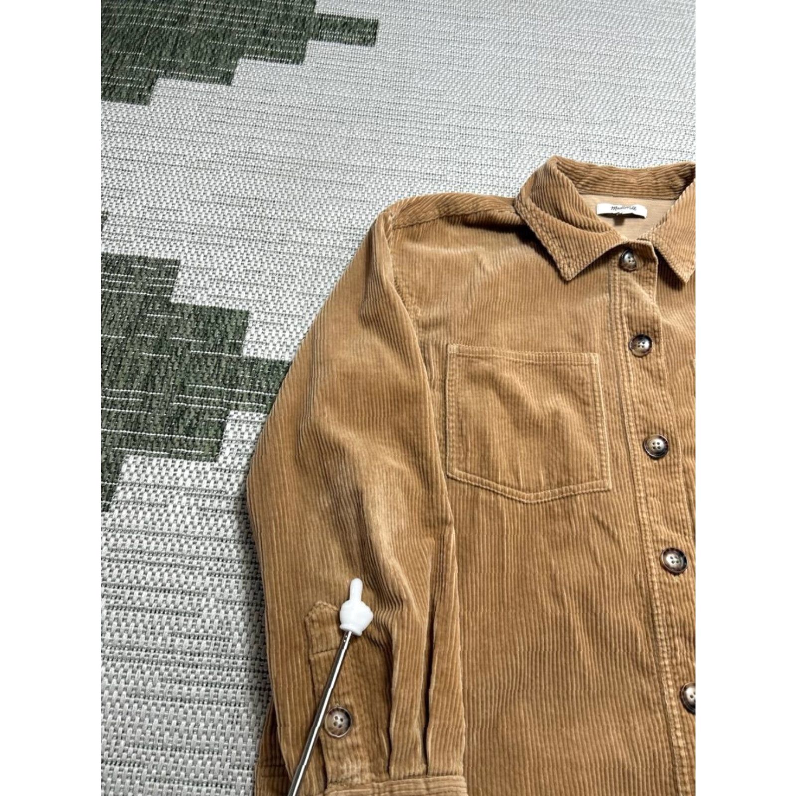 Madewell Madewell Shirt Womens Small Brown Cotton Corduroy Button Up Size S / US 4 / IT 40 - 5 Thumbnail