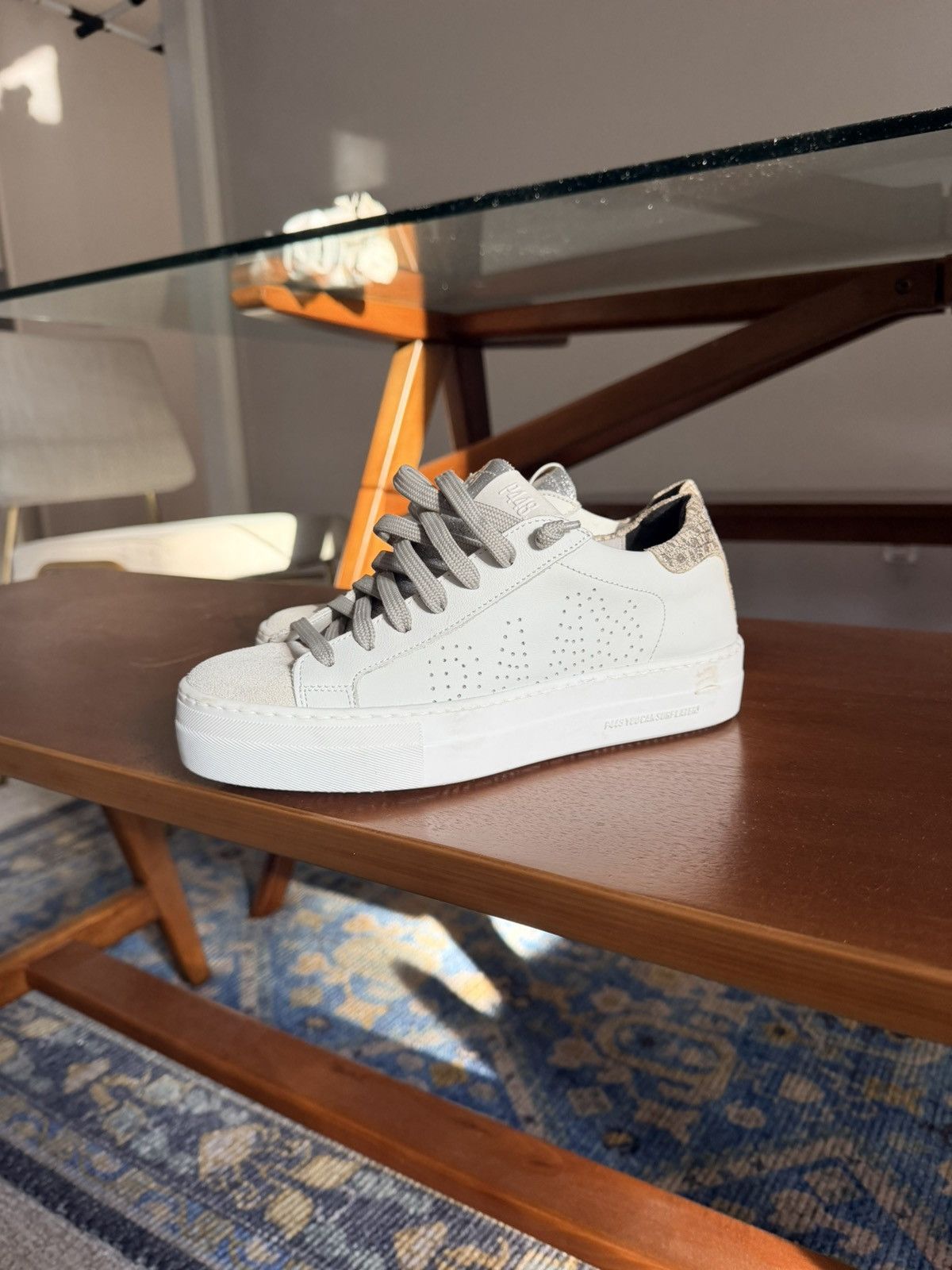P448 P448 Thea silver snake platform gray white sneaker 36 Size US 6 / IT 36 - 3 Thumbnail