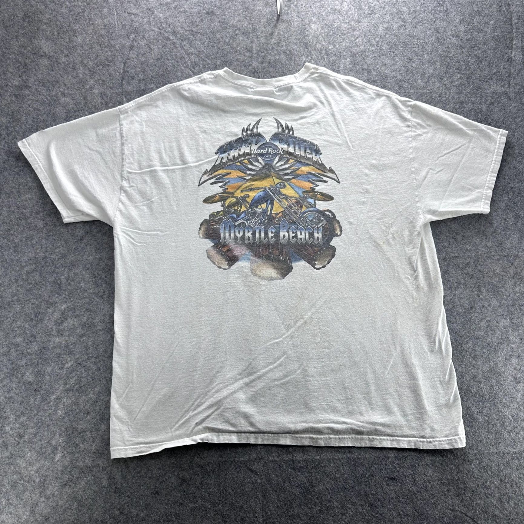 Hard Rock Cafe VINTAGE Hard Rock Cafe Shirt Mens XL White Myrtle Beach Motorcycle Tee Size US XL / EU 56 / 4 - 6 Thumbnail