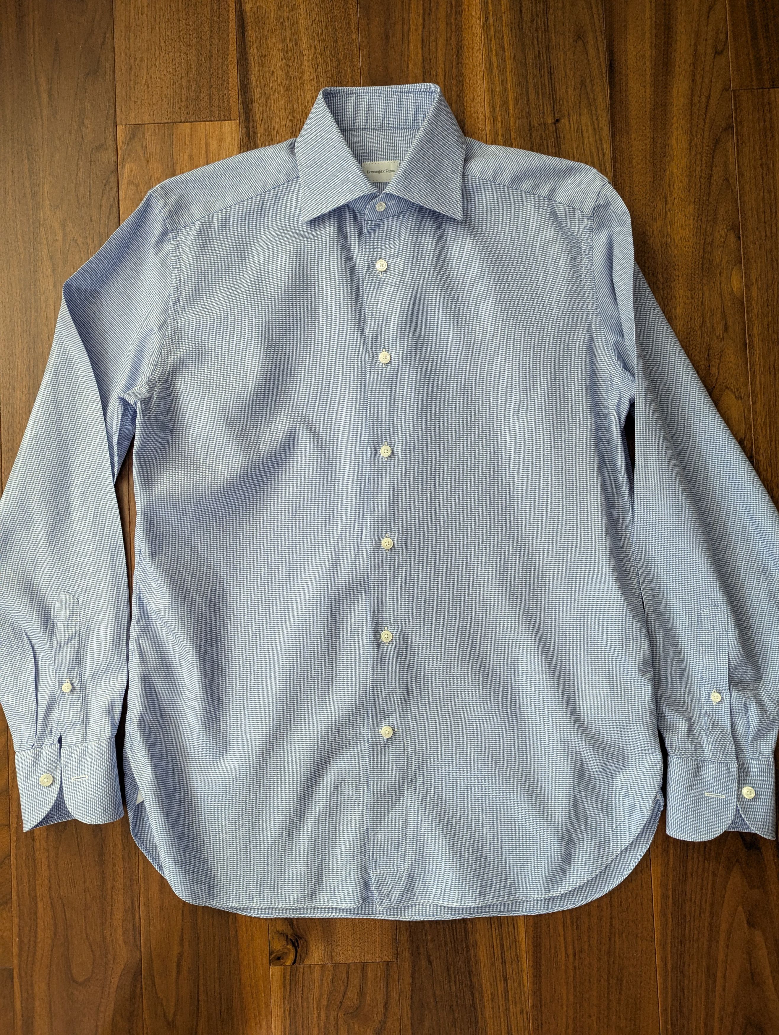 Light Blue Houndstooth/Puppytooth Dress Shirt