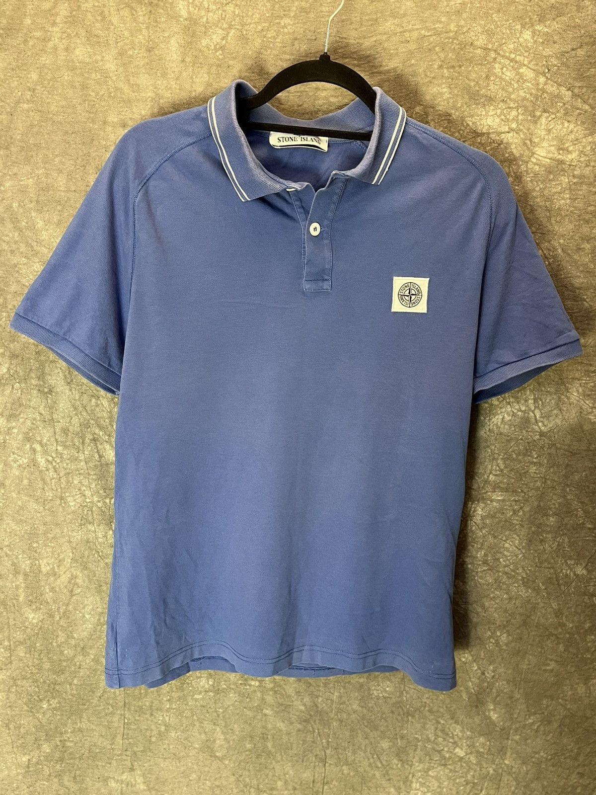 Massimo Osti × Stone Island × Vintage Stone Island Patch Program Distressed Polo Shirt Y2K Size US L / EU 52-54 / 3 - 1 Thumbnail