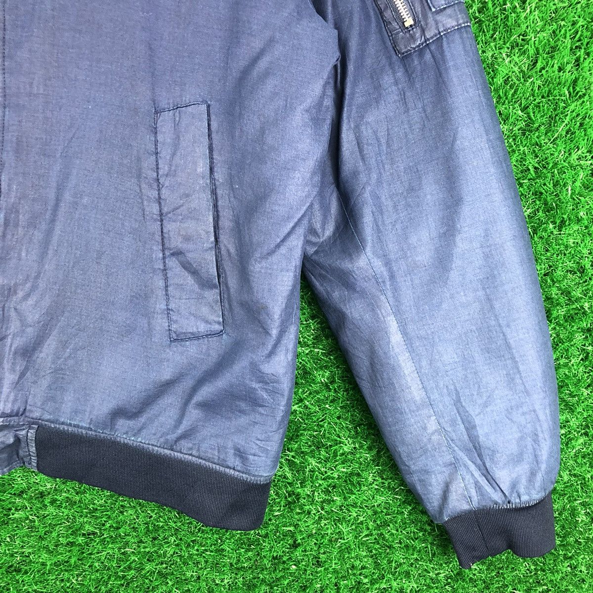 Japanese Brand Bomber Jacket Type MA-1 Denim by 1975 Size US L / EU 52-54 / 3 - 3 Thumbnail
