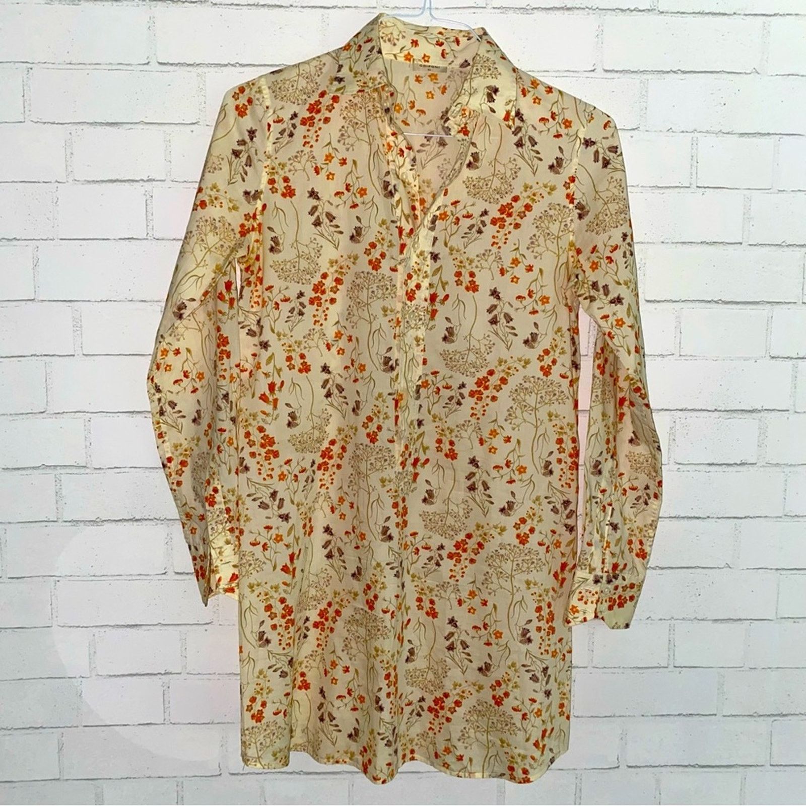 Grifoni Mauro Grifoni Italy $480 Floral Cotton Shirt Dress 4-6 Size S / US 4 / IT 40 - 2 Thumbnail