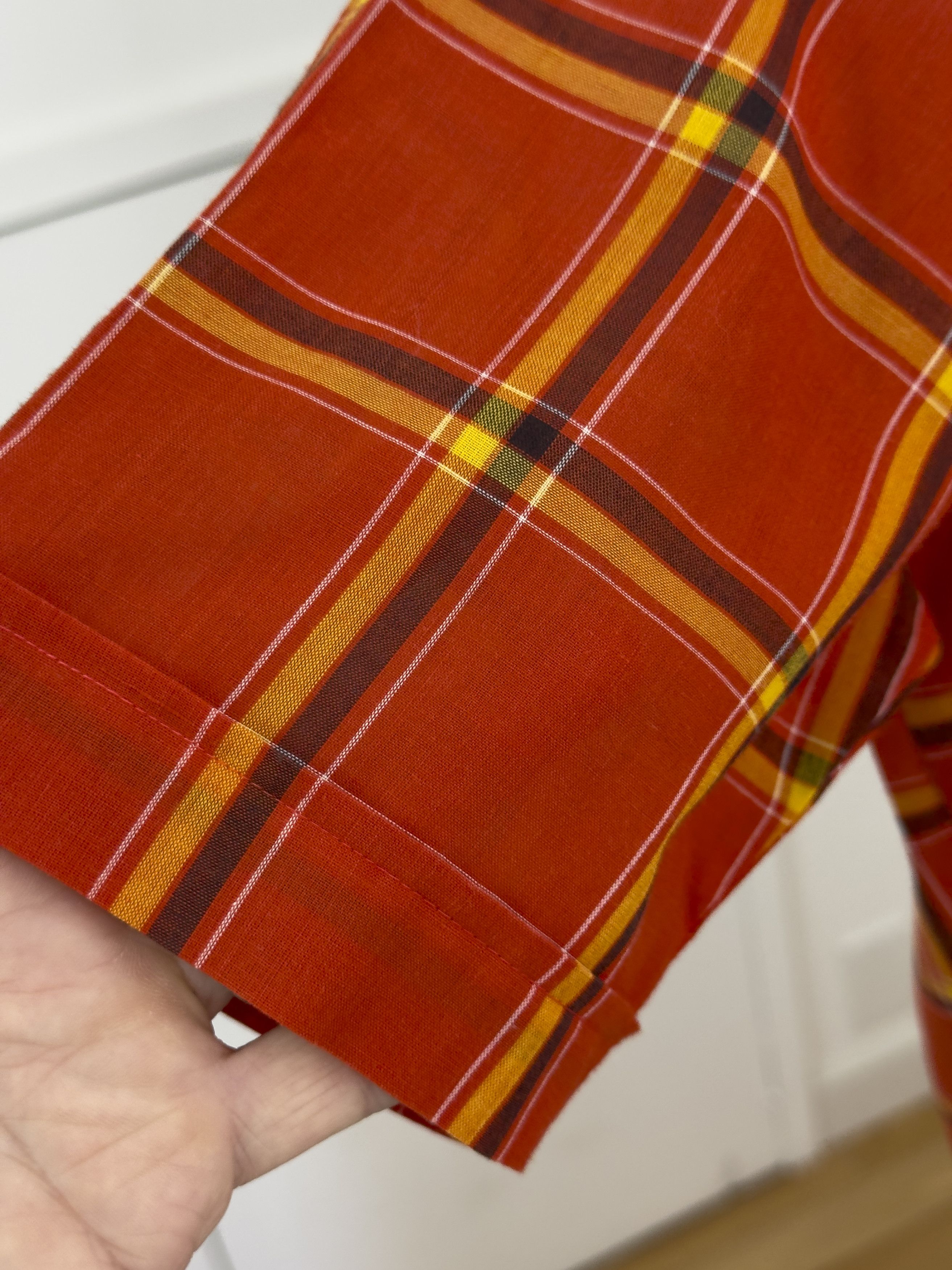 Other Vintage La Chemise Royal Orange Plaid Shirt Size US M / EU 48-50 / 2 - 7 Thumbnail