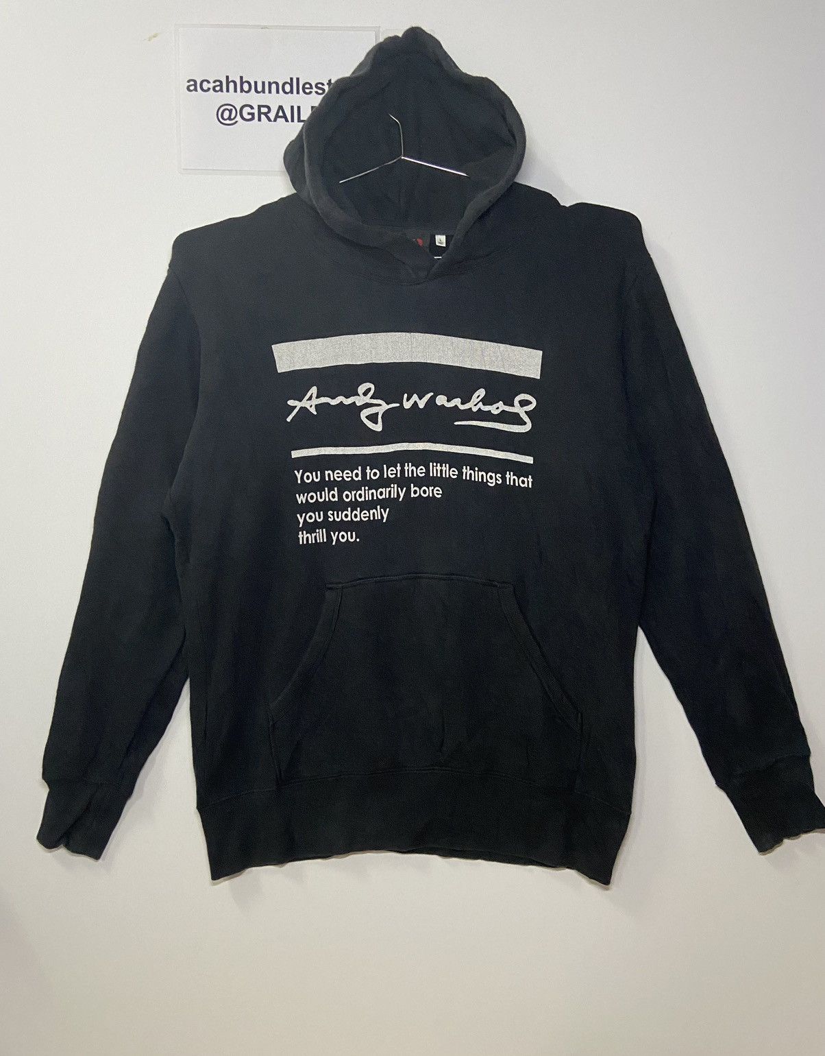 Andy Warhol × Japanese Brand × Uniqlo ANDY WARHOL X UNIQLO BLACK HOODIE Size US L / EU 52-54 / 3 - 1 Thumbnail