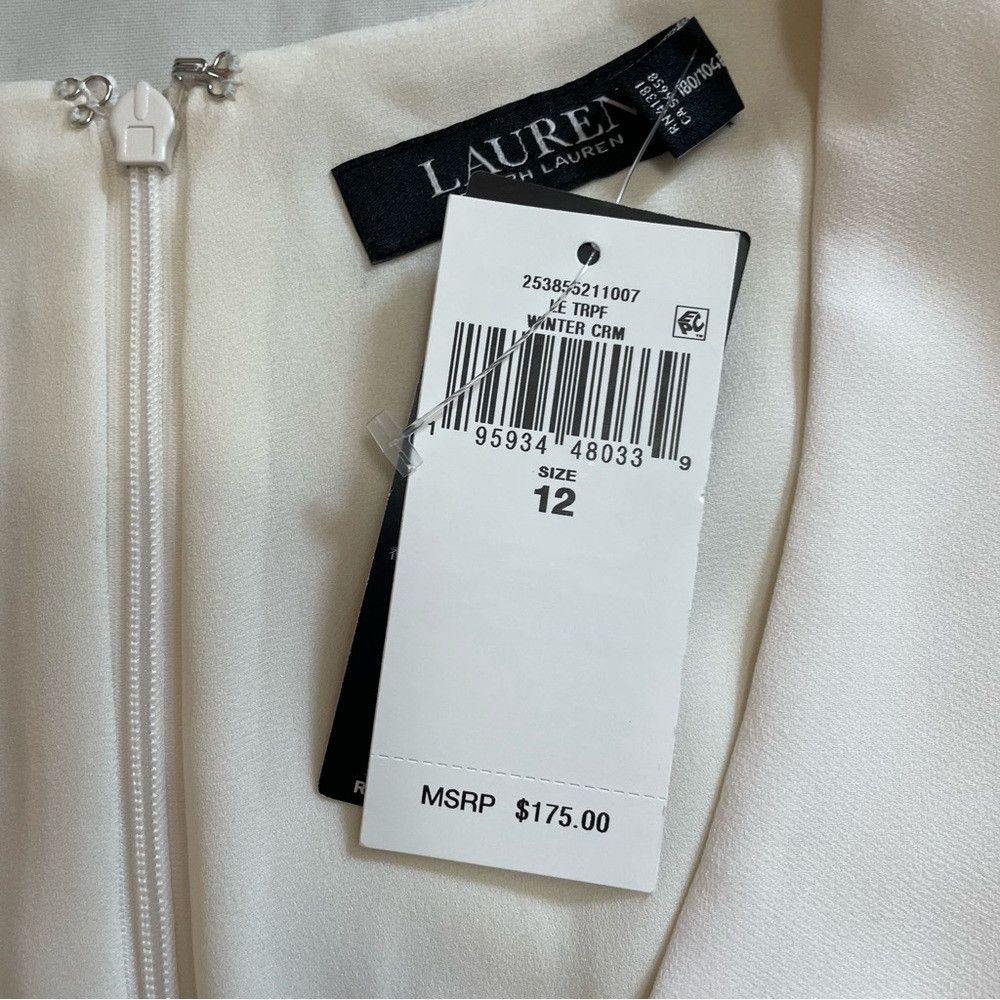 Lauren Ralph Lauren NWT New $175 Lauren Ralph Lauren Yaira Ruffle Sleeves Cream Size XL / US 12-14 / IT 48-50 - 7 Thumbnail