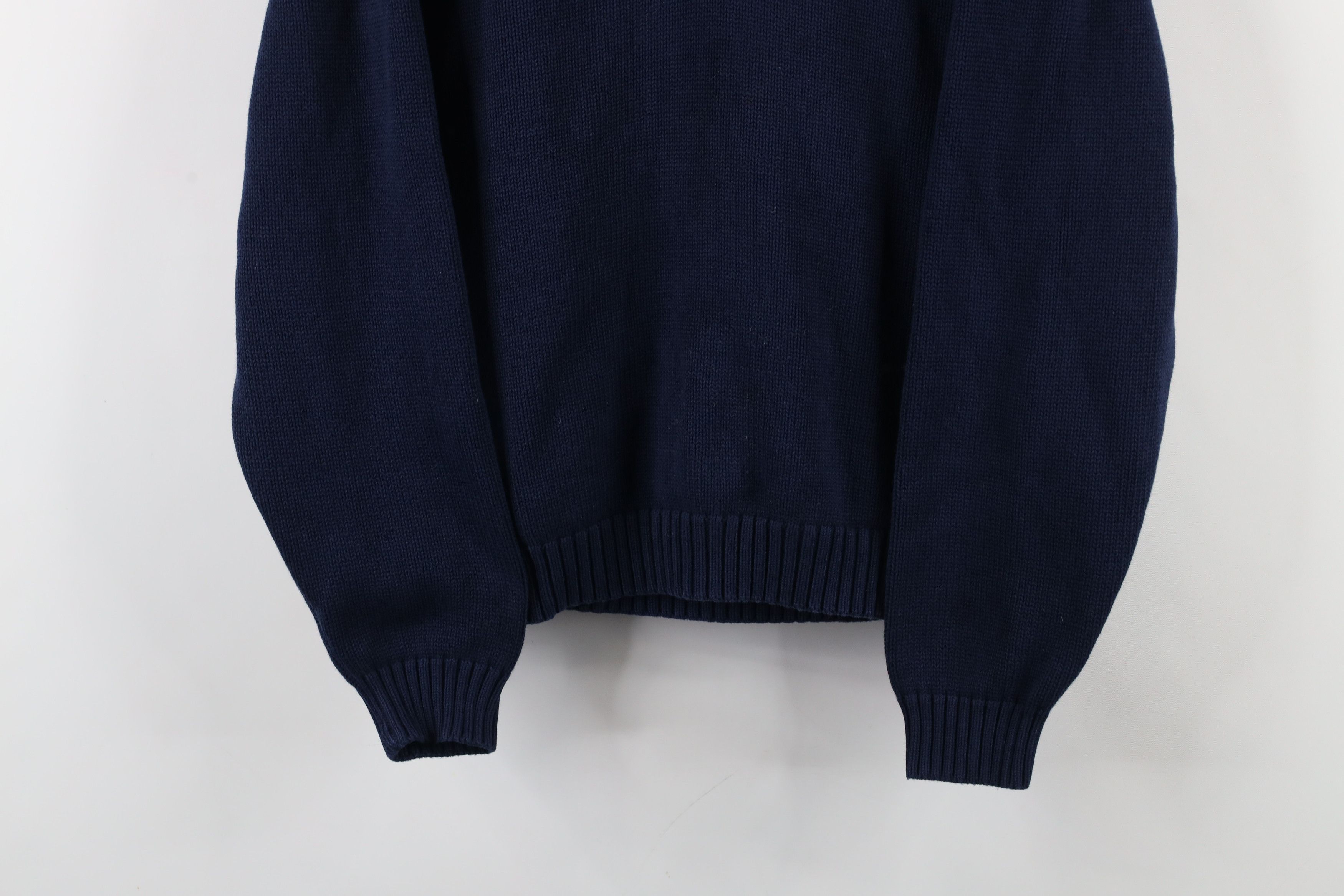 Lands' End × Vintage Vintage 90s Lands End Blank Cotton Knit V-Neck Sweater USA Size L / US 10 / IT 46 - 3 Thumbnail