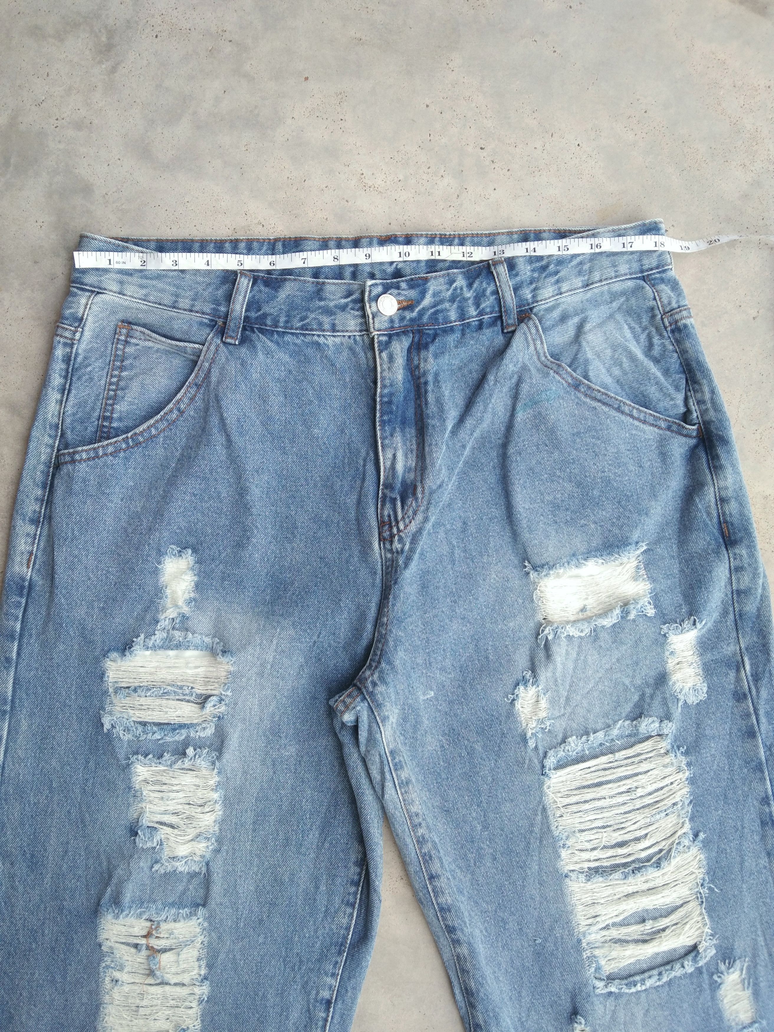 Shein Y2k Vintage Shein Loose Baggy Distressed Jeans 36x32 Size US 36 / EU 52 - 3 Thumbnail
