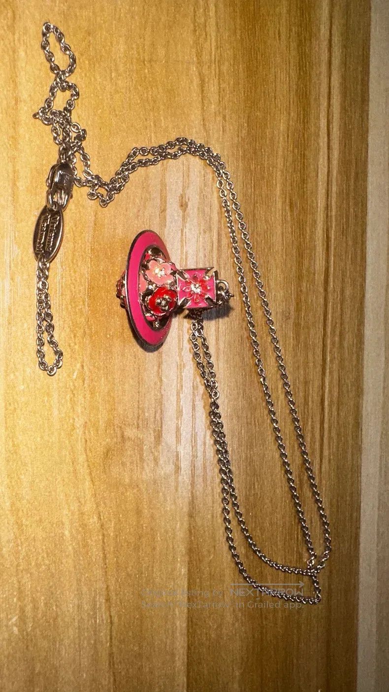 Vivienne Westwood Flower orb necklace, pink flowers