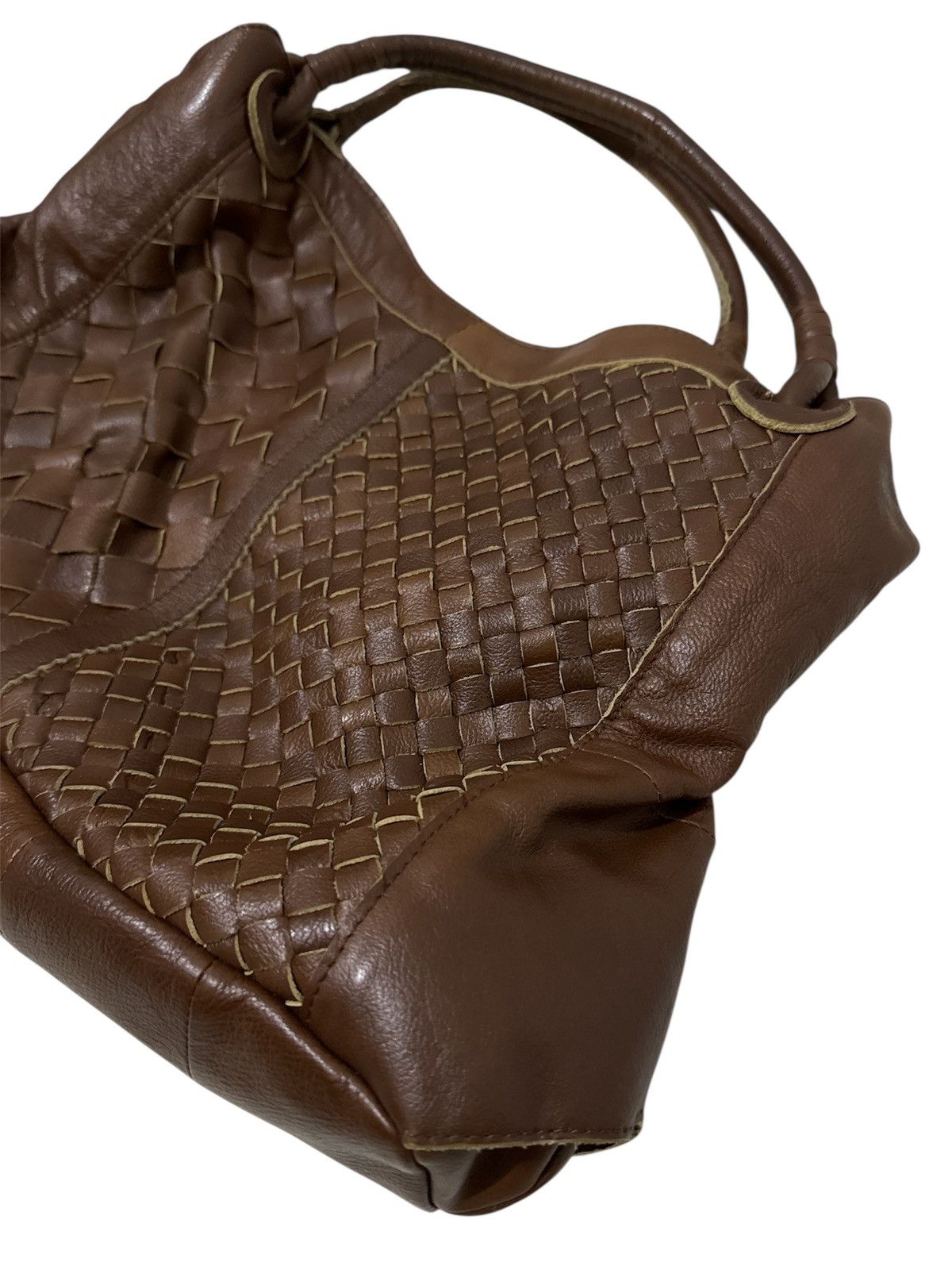 GOA Vintage GOA woven cowhide fully leather patina hand bag Size ONE SIZE - 3 Thumbnail