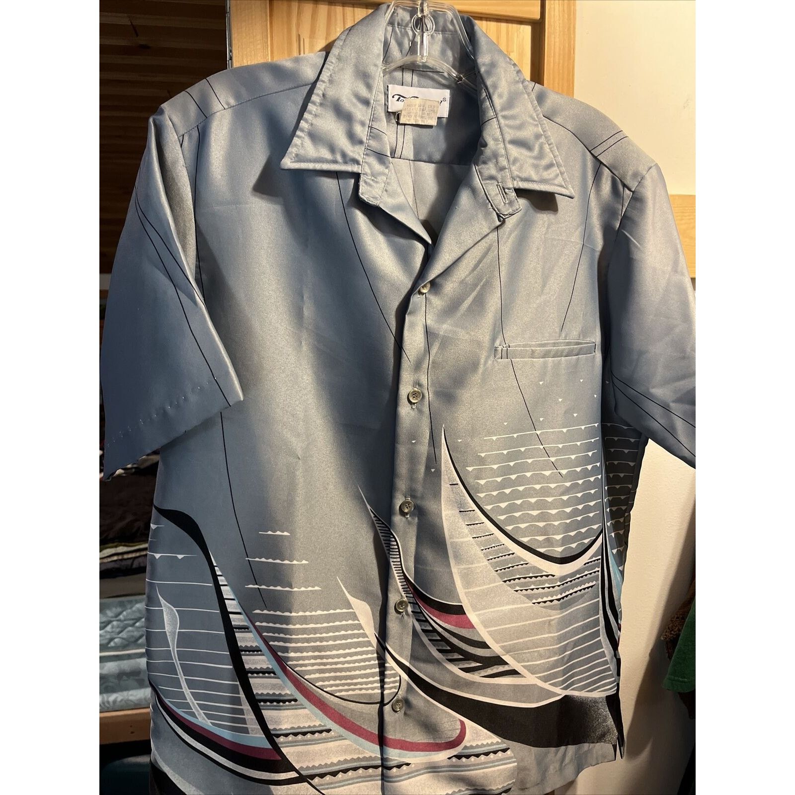 Tori Richard Tori Richard VTG Men's Small Gray Polyester Hawaiian Shirt Size US S / EU 44-46 / 1 - 2 Thumbnail
