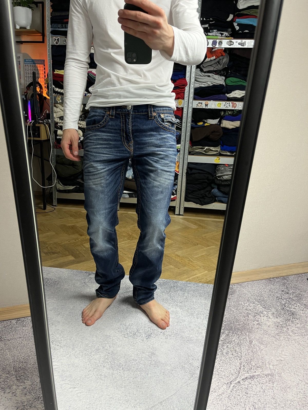 True Religion True Religion Skinny Flap Red Big T Jeans Streetwear Size 31 Size US 32 / EU 48 - 2 Thumbnail