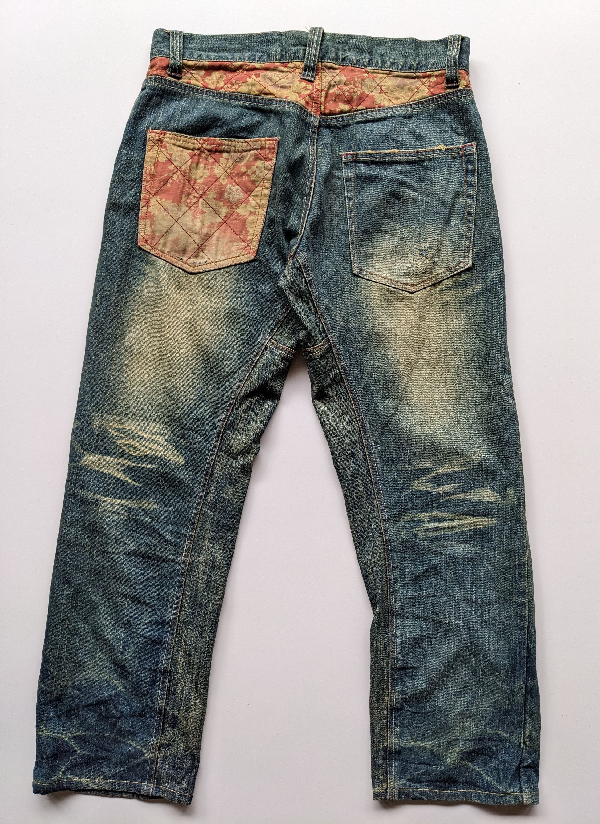 If Six Was Nine × Japanese Brand × Le Grande Bleu (L.G.B.) Japanese brand patchwork rusty clawmark jeans Size US 33 - 3 Thumbnail