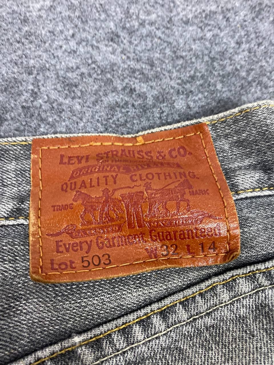 Levi's vintage levis 503 distressed short denim nice design Size US 35 - 7 Thumbnail