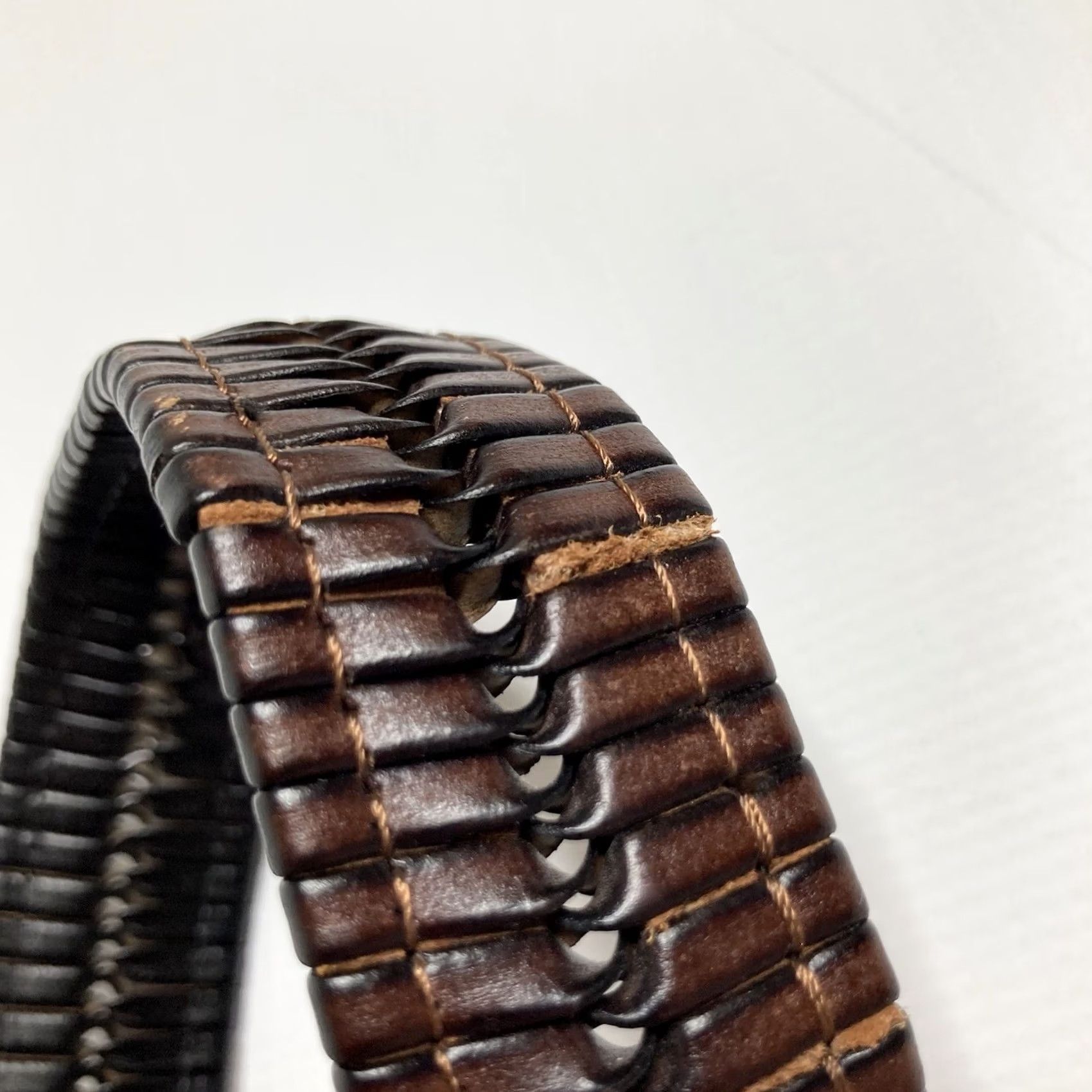 Vintage Donald J. Trump Belt, Size 44, Brown Leather Woven Belt, Signature Collection, Men, Braided, Dress Belt Size 44 - 3 Thumbnail