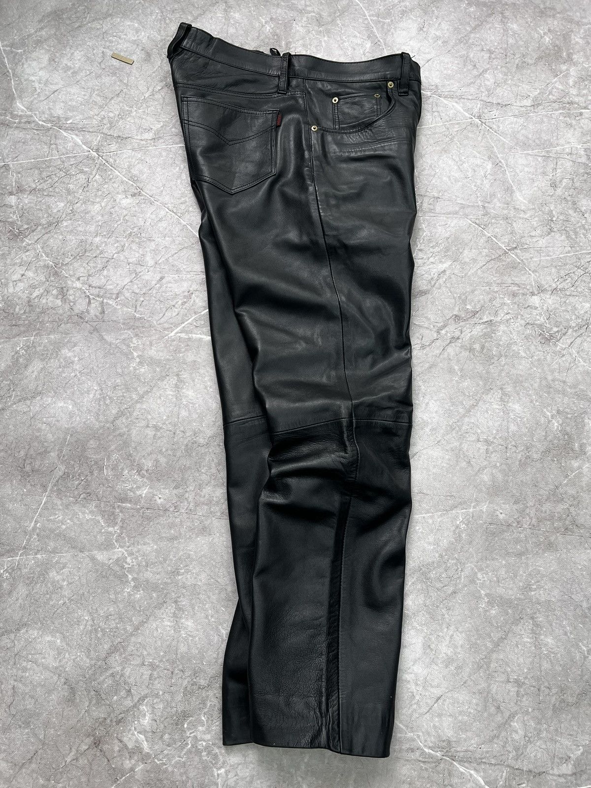 Other VINTAGE REGULAR LEATHER MOTO PANTS BALENCIAGA STYLE Size US 35 - 13 Thumbnail