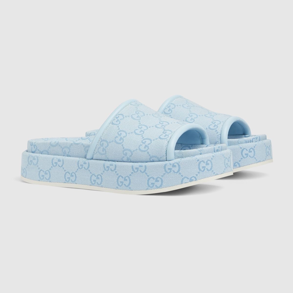 Gucci Gucci GG Logo Canvas Mule Flat Slide Platform Sandal 39 Size US 9 / IT 39 - 1 Thumbnail