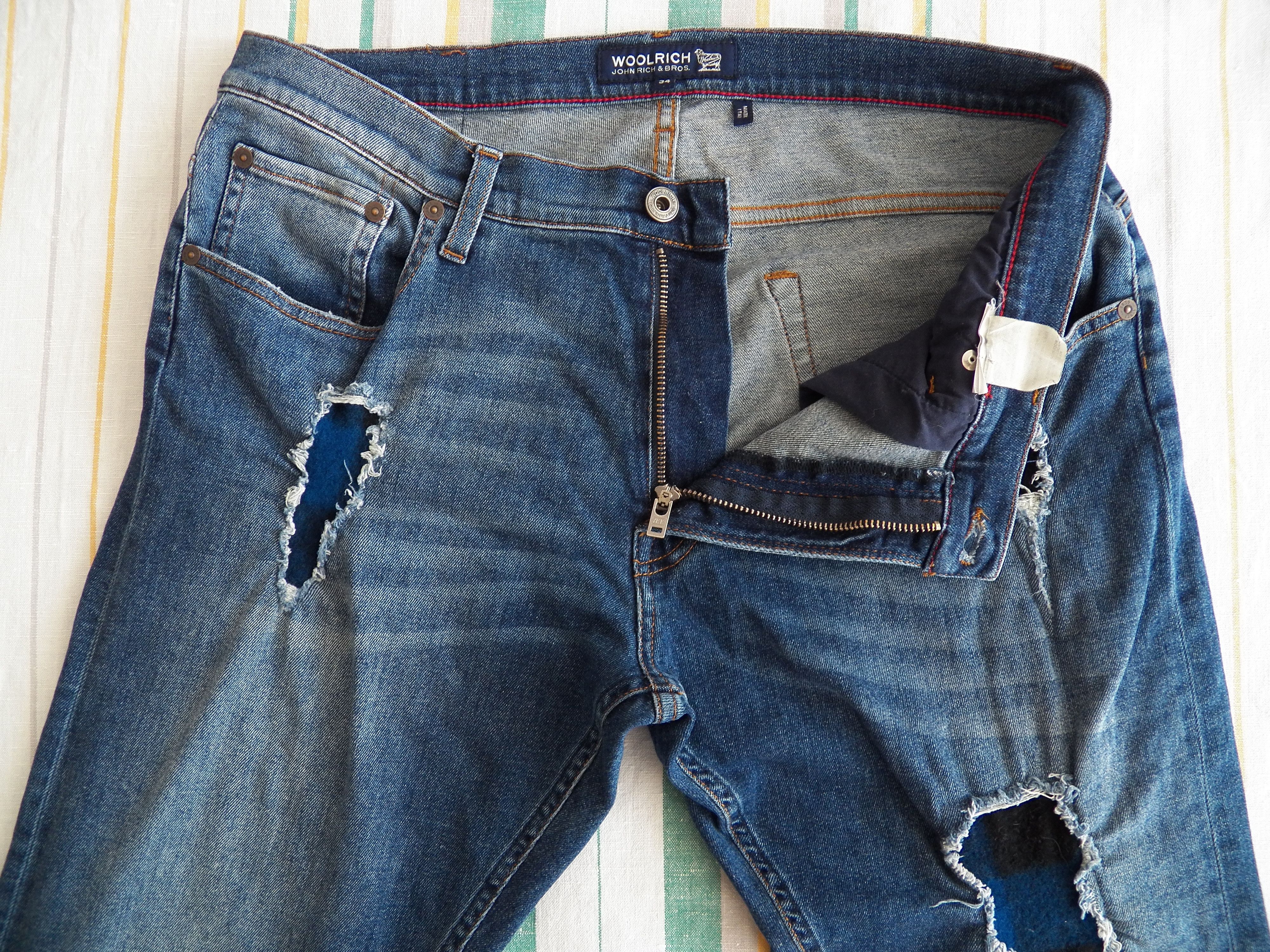 Woolrich Woolen Mills Woolrich Tapered Jeans W34 L32 Stretch Distressed Patch Size US 34 / EU 50 - 2 Thumbnail