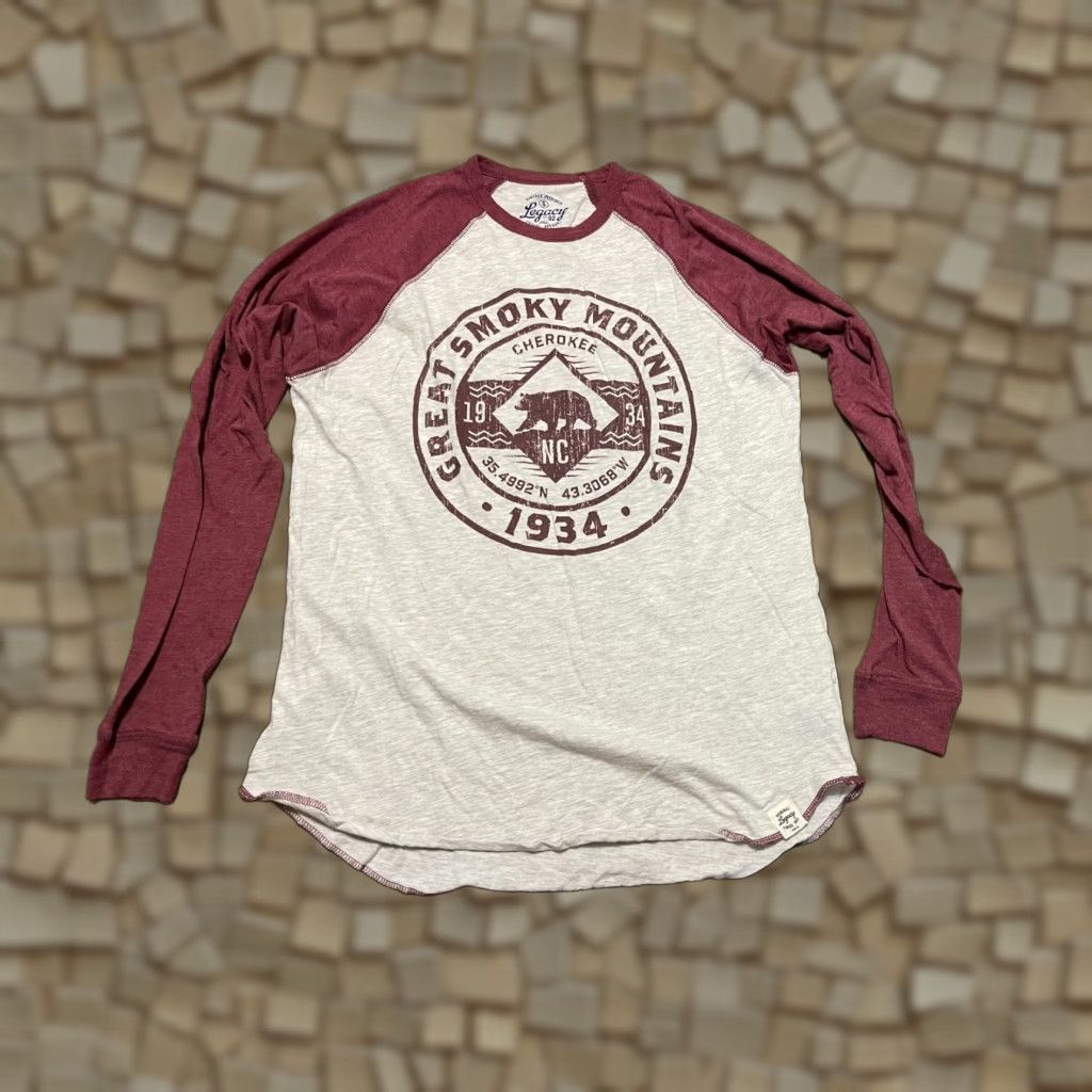Our Legacy Legacy Shirt Women's Small, Long Sleeve, White Red, Regular Fit, Great Smokey Mountain, Vintage? No, Casual, 90s? (actually not a 90s) Size S / US 4 / IT 40 - 1 Thumbnail