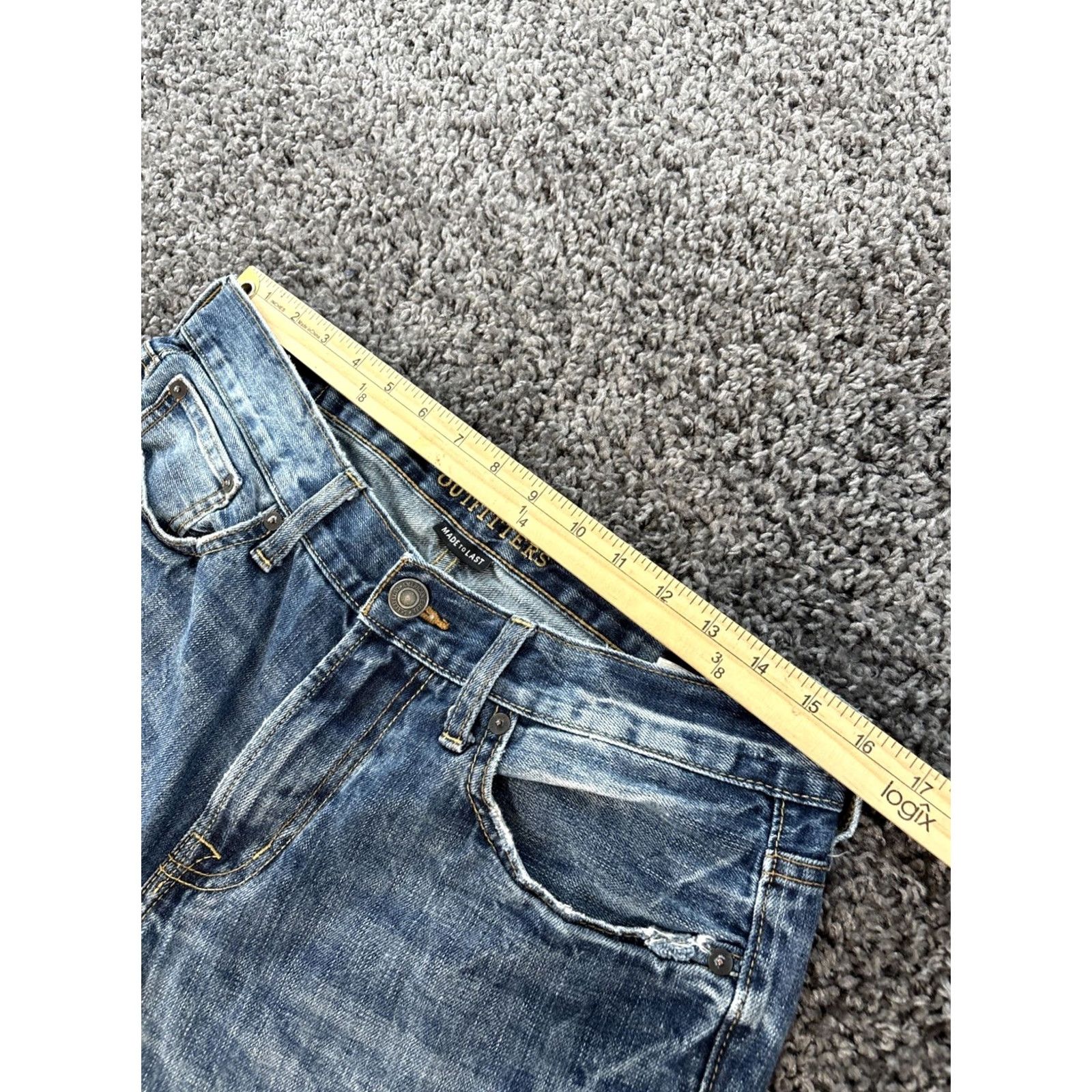 American Eagle Outfitters Vintage American Eagle Jeans Mens 32x30 Jeans Distressed 90s Grunge Hip Hop Baggy Straight Denim Blue MTM Wear Size US 32 / EU 48 - 4 Thumbnail