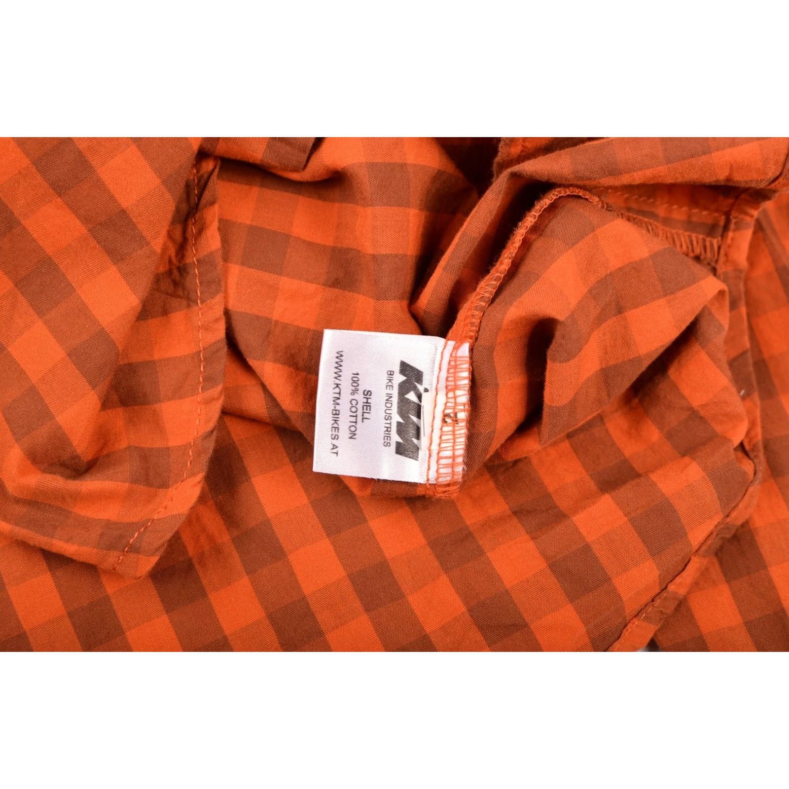 Vintage KTM Bike Industries Factory Team Orange Check Button Shirt Racing Size S Mens Size US S / EU 44-46 / 1 - 4 Thumbnail