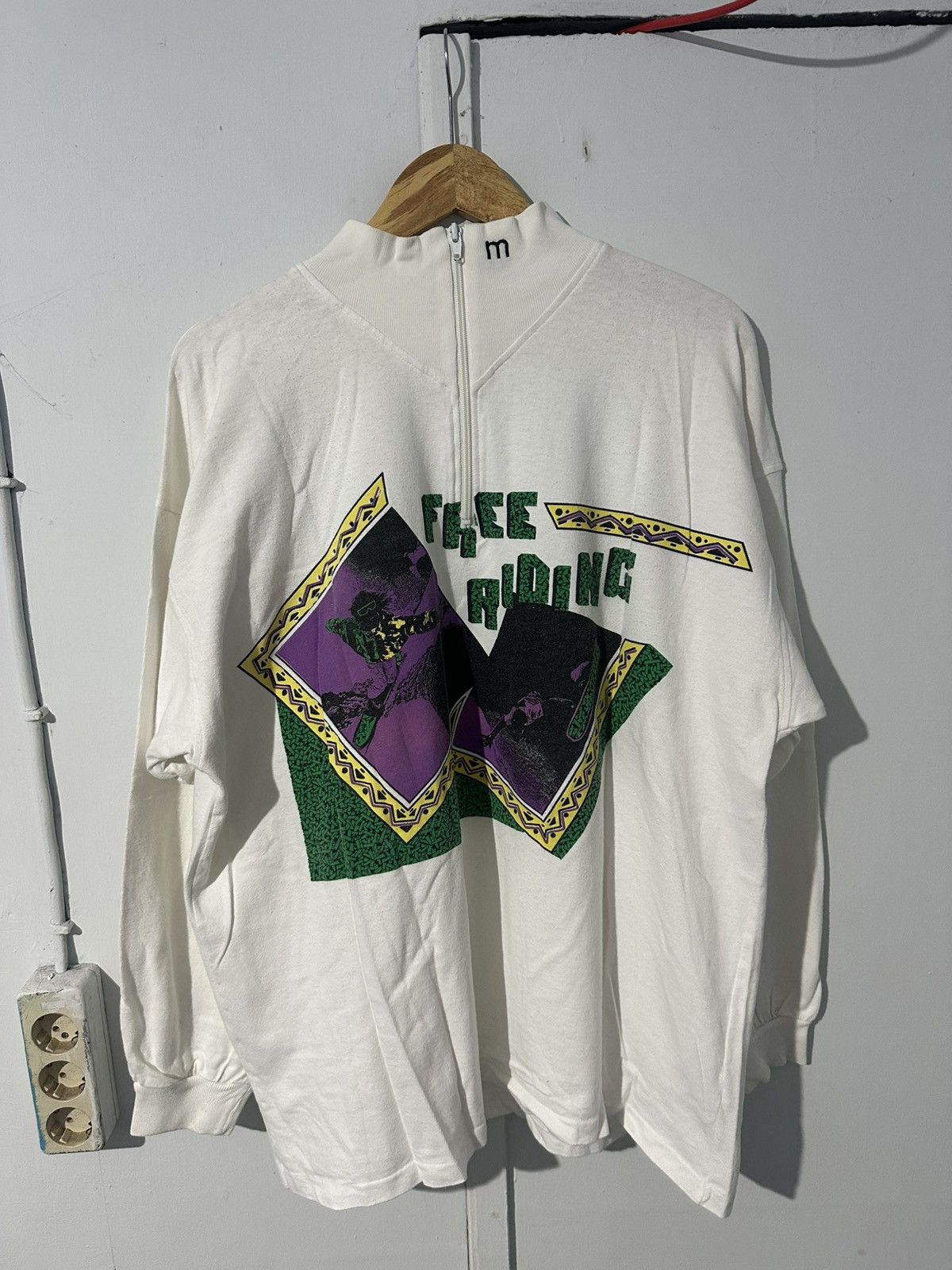 Vintage VTG 90's FREE RIDING HALFZIP LONGSLEEVE Size US XL / EU 56 / 4 - 1 Thumbnail