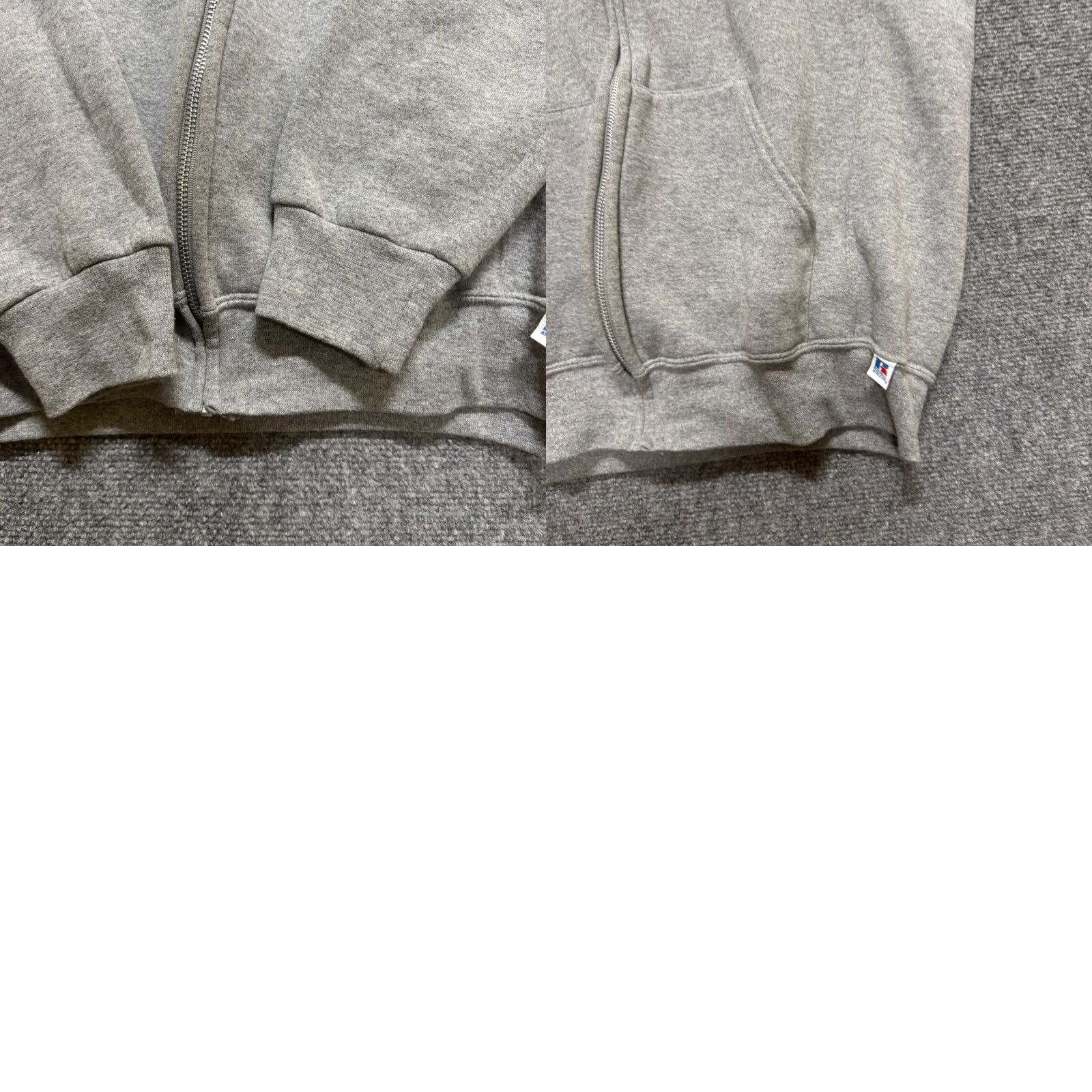 Vintage VTG Russell Jacket Fullzip Hooded Gray L Men's Cotton Blend 90s Y2K Distressed Size US L / EU 52-54 / 3 - 8 Thumbnail