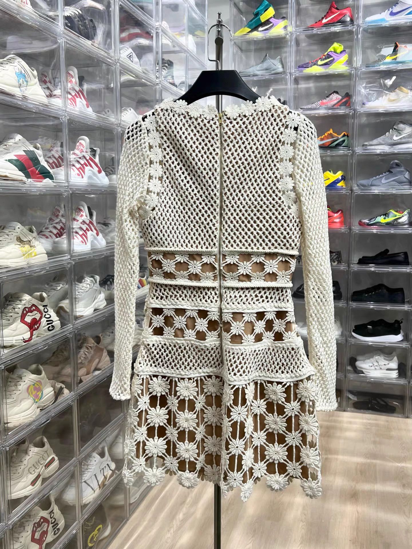 Self-Portrait Self-portrait White Crochet Dress K15 Size S / US 4 / IT 40 - 4 Thumbnail