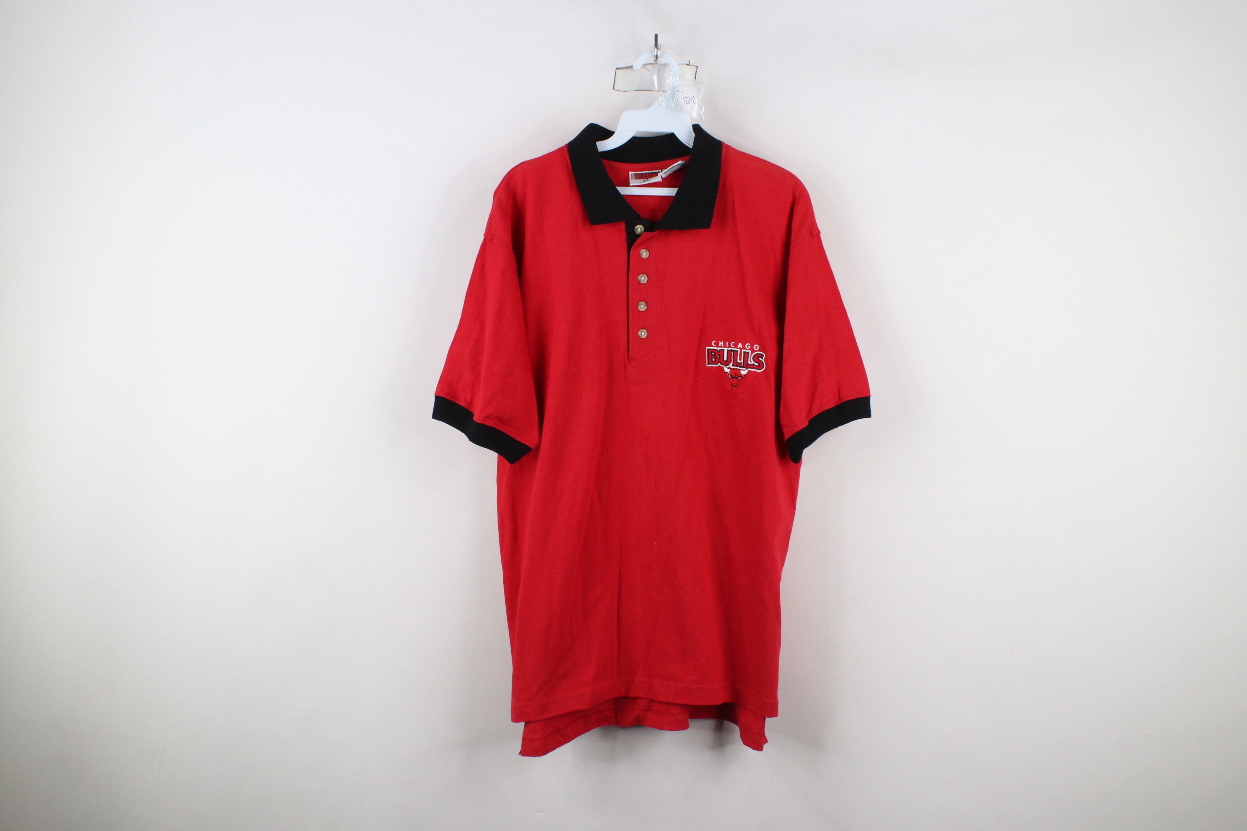 Vintage Vintage 90s Spell Chicago Bulls Basketball Polo Shirt Red Size US M / EU 48-50 / 2 - 1 Thumbnail