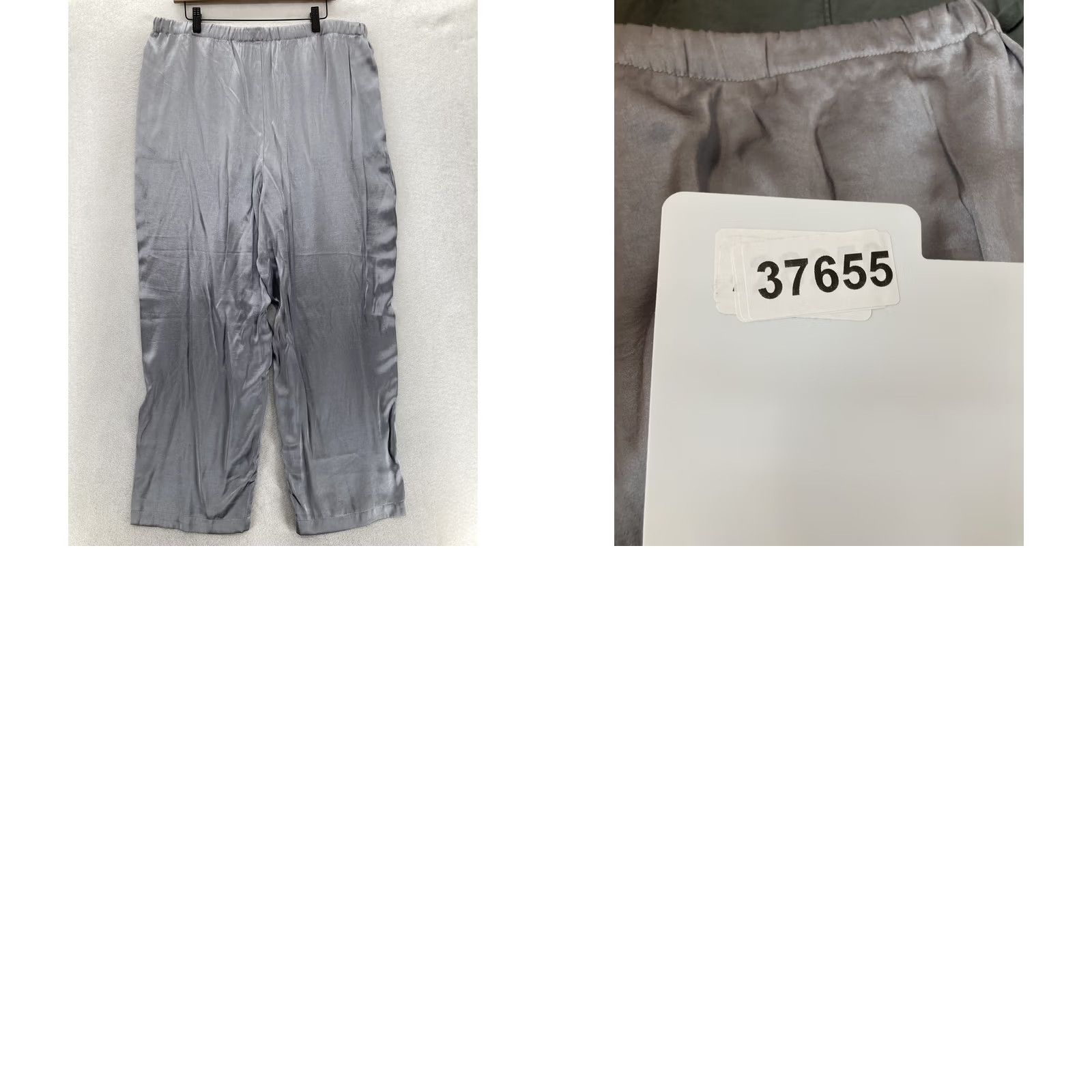 Madewell Madewell Pants Womens XL Gray Satin Wide-Leg Pull On Pockets Lightweight Relaxed Size 40" / US 18 - 9 Thumbnail