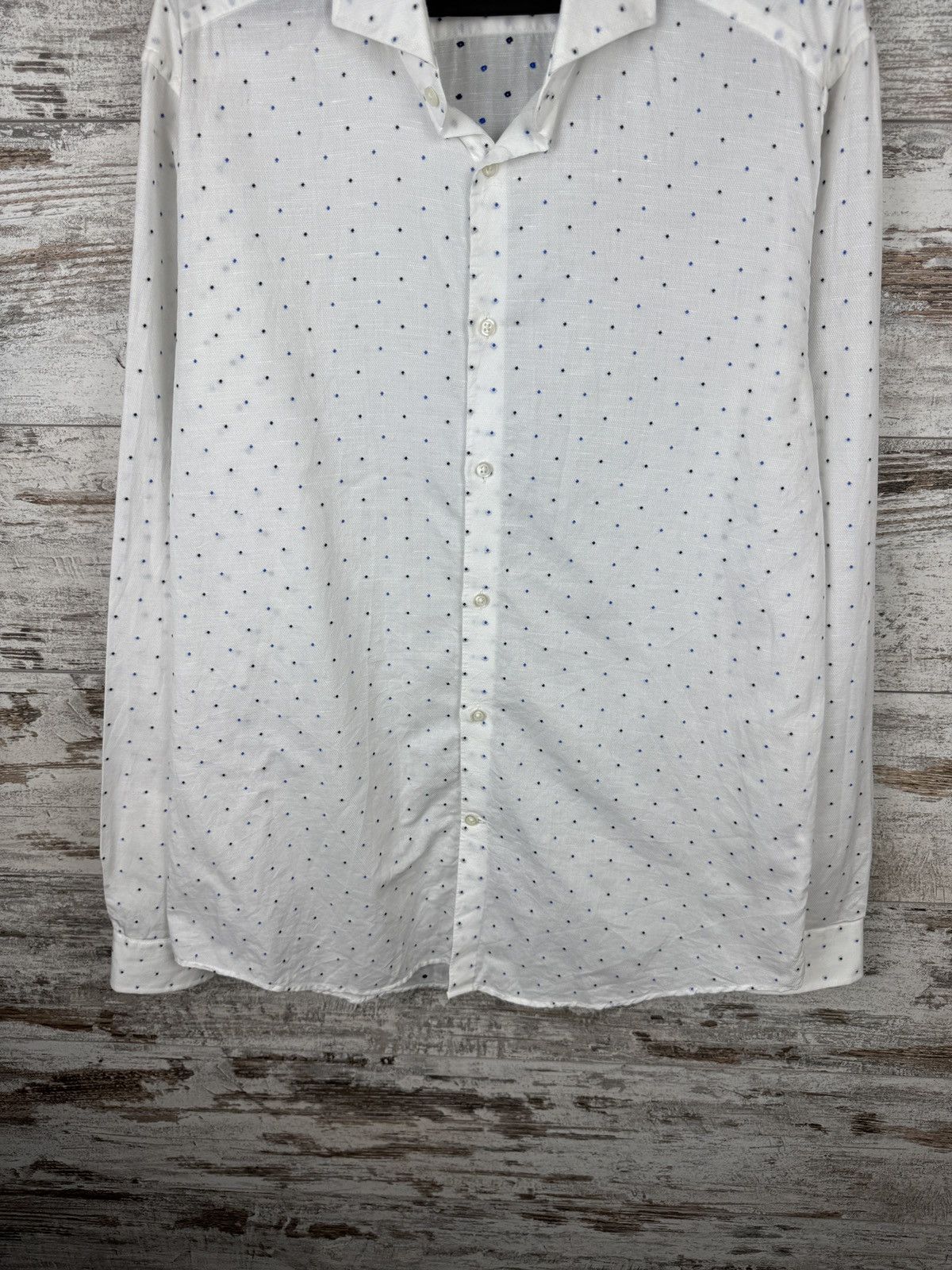 Reiss Mens Reiss shirts button up cotton linen luxury size L Size US L / EU 52-54 / 3 - 4 Thumbnail