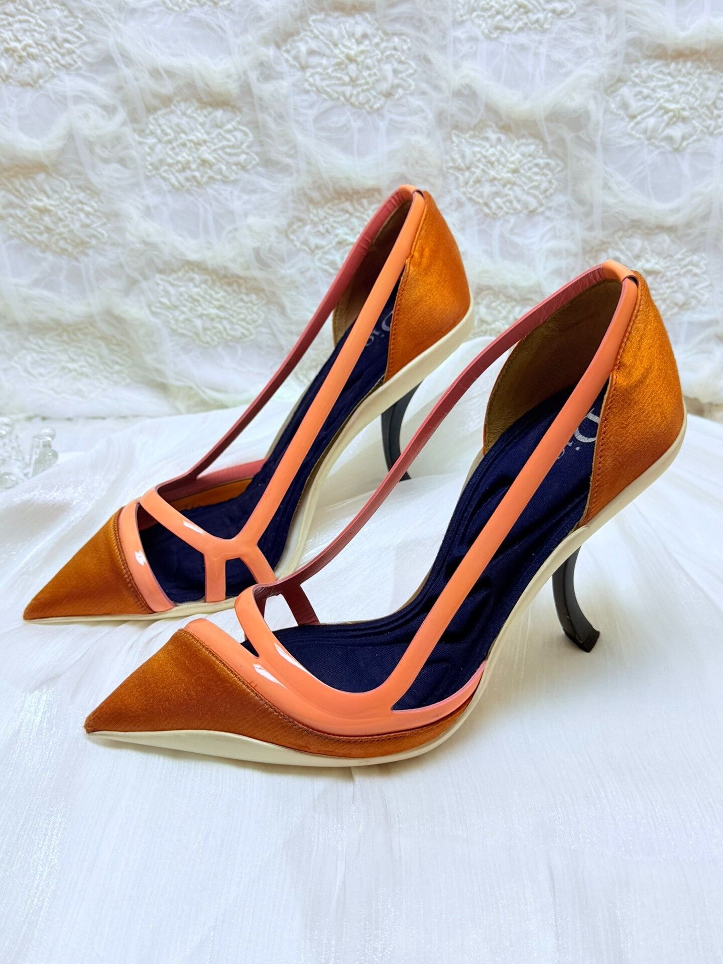 Dior Dior Patchwork Orange Lowtop Sneakers us_6 Women Size US 6 / IT 36 - 1 Thumbnail