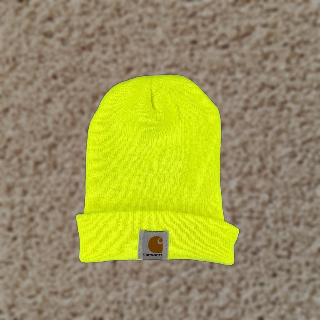 Carhartt Carhartt Beanie Hat Adult One Size Yellow Knit Acrylic Winter High Visibility Size ONE SIZE - 1 Thumbnail