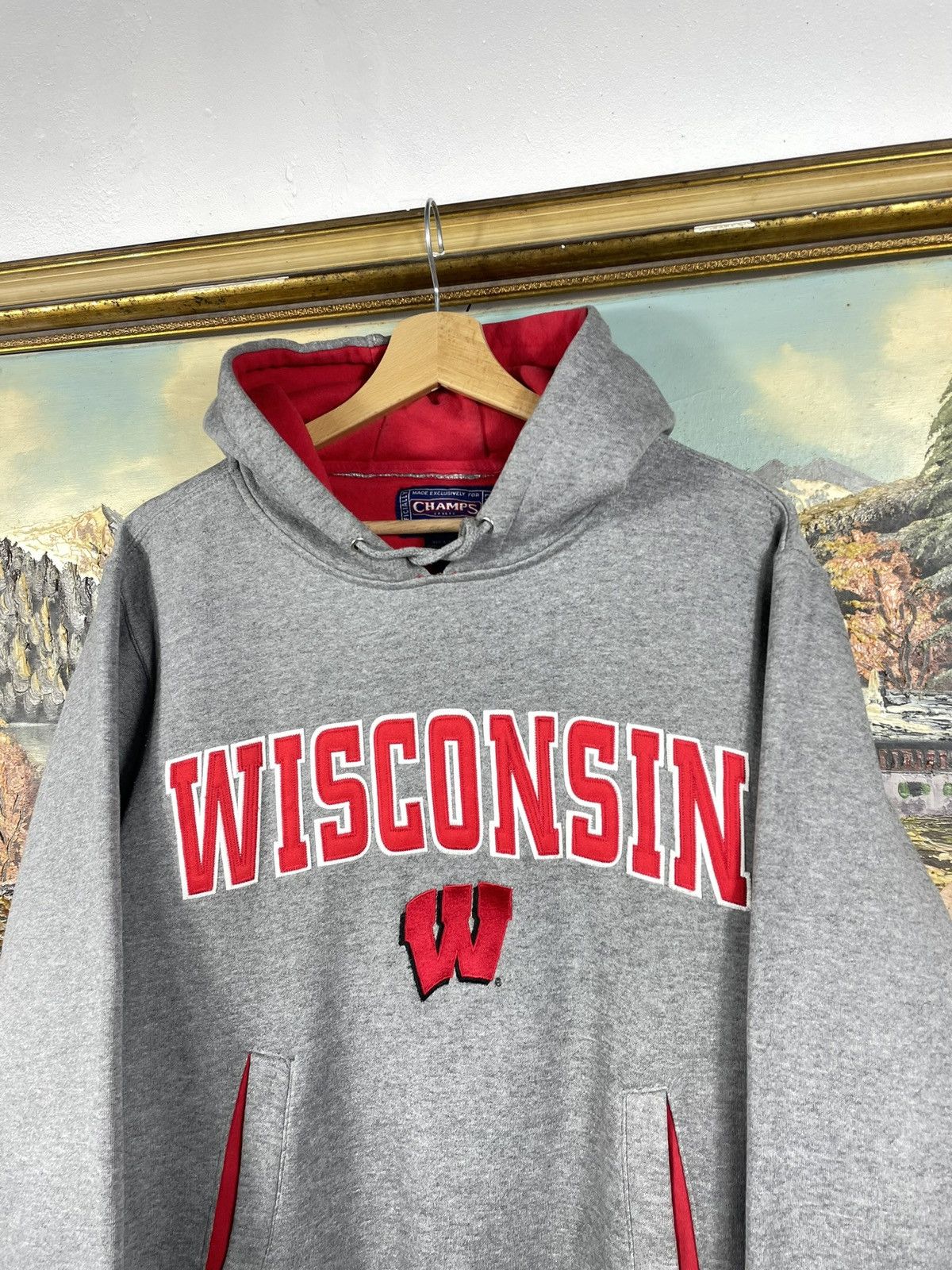 Vintage Retro 00s Boxy Loose Wisconsin College Hoodie Crewneck Size US M / EU 48-50 / 2 - 4 Thumbnail