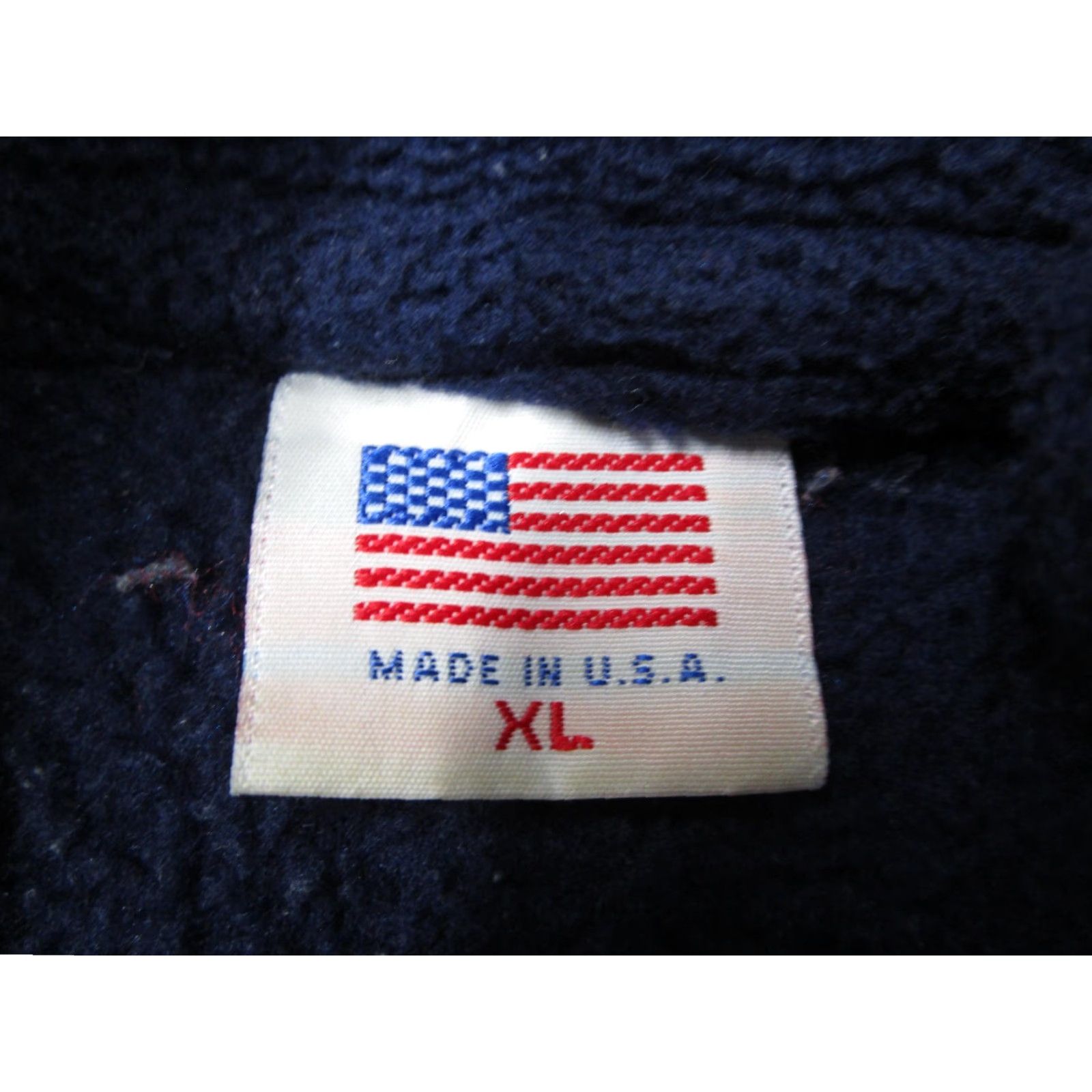 Vintage VINTAGE United States of America Pullover Mens XL Navy 1/4 Zip Fleece 90s Made in USA Shirt Size US XL / EU 56 / 4 - 2 Thumbnail