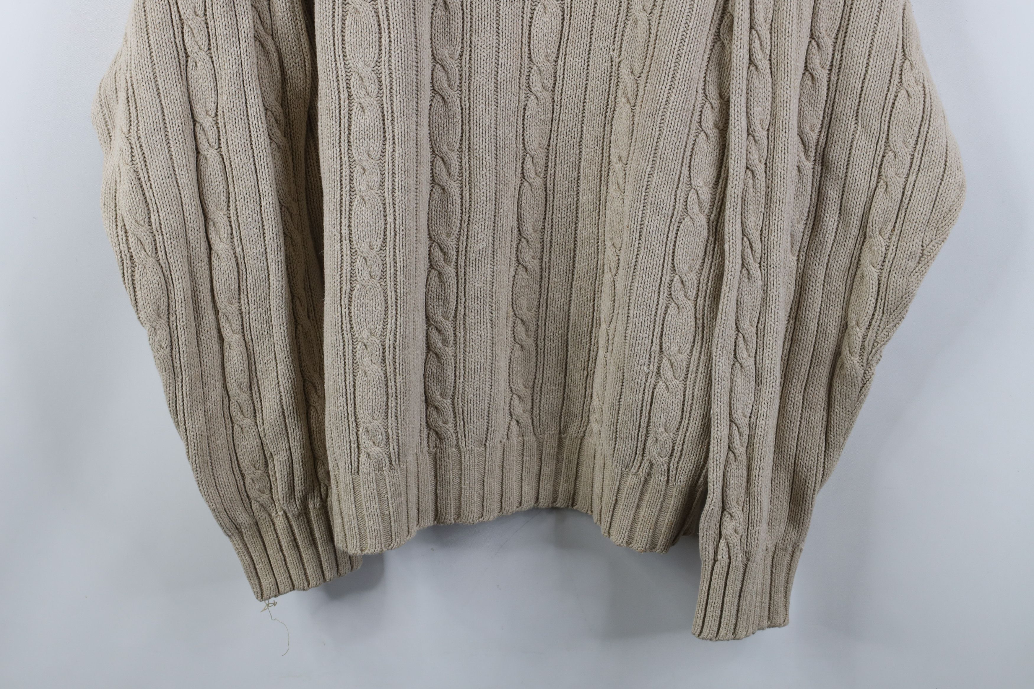 Tommy Hilfiger Vintage 90s Tommy Hilfiger Cable Knit Fisherman Sweater Size US L / EU 52-54 / 3 - 3 Thumbnail