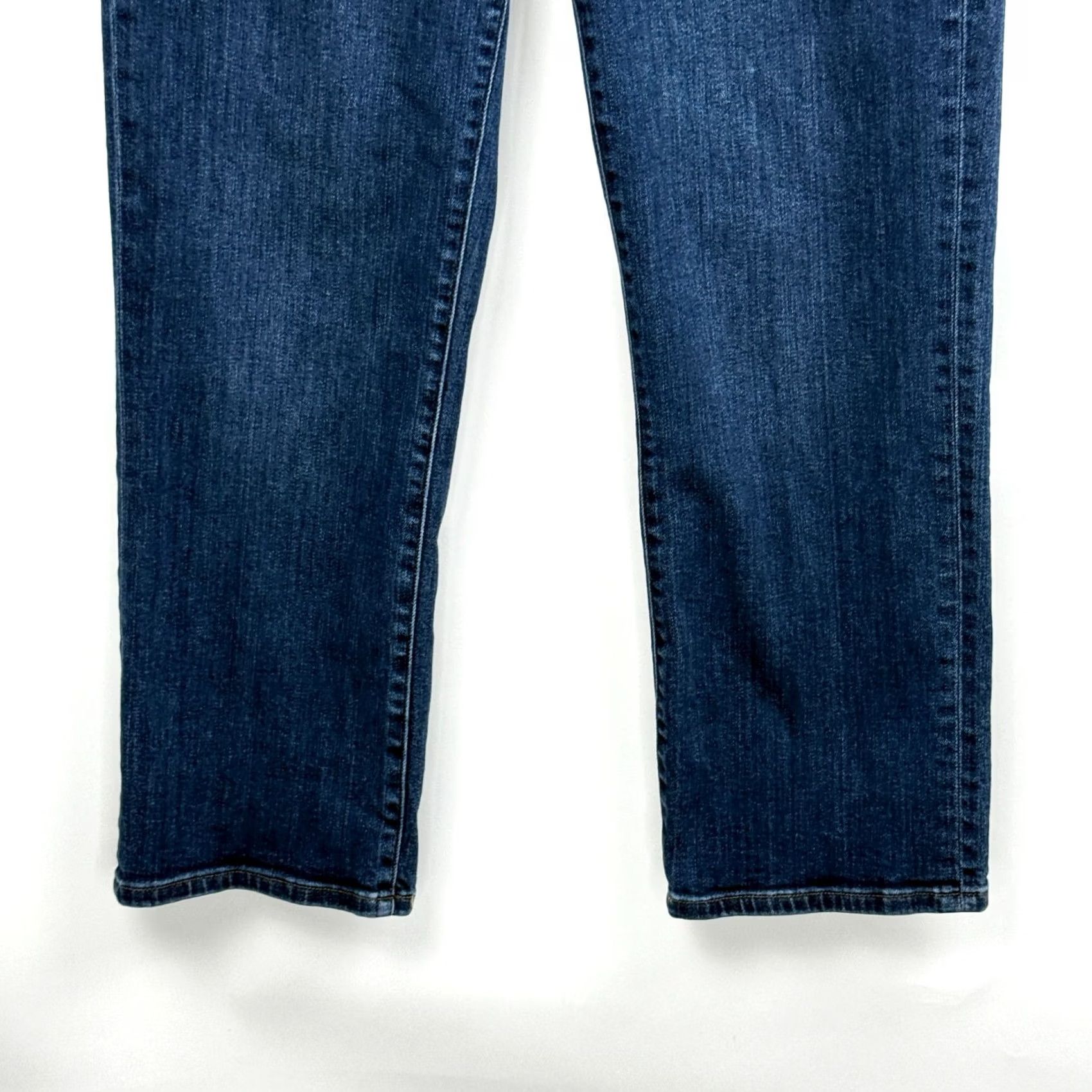 Quince Quince Jeans Womens 29 Stretch High Rise Straight Denim Dark Wash | 5-Pocket | Button Zip Closure | Cotton Blend | Inseam 25 in | Regular Fit | Blue Size 29" - 3 Thumbnail
