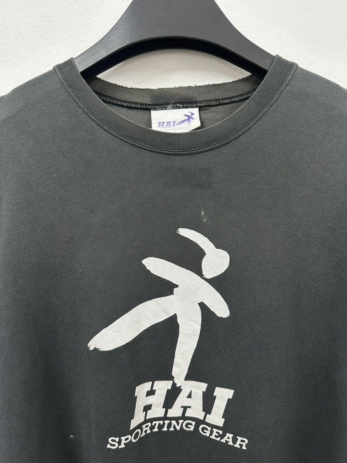 Hai Sporting Gear × Issey Miyake × Japanese Brand HAI SPORTING GEAR Big Logo Short Sleeve Sweatshirt Size US M / EU 48-50 / 2 - 2 Thumbnail