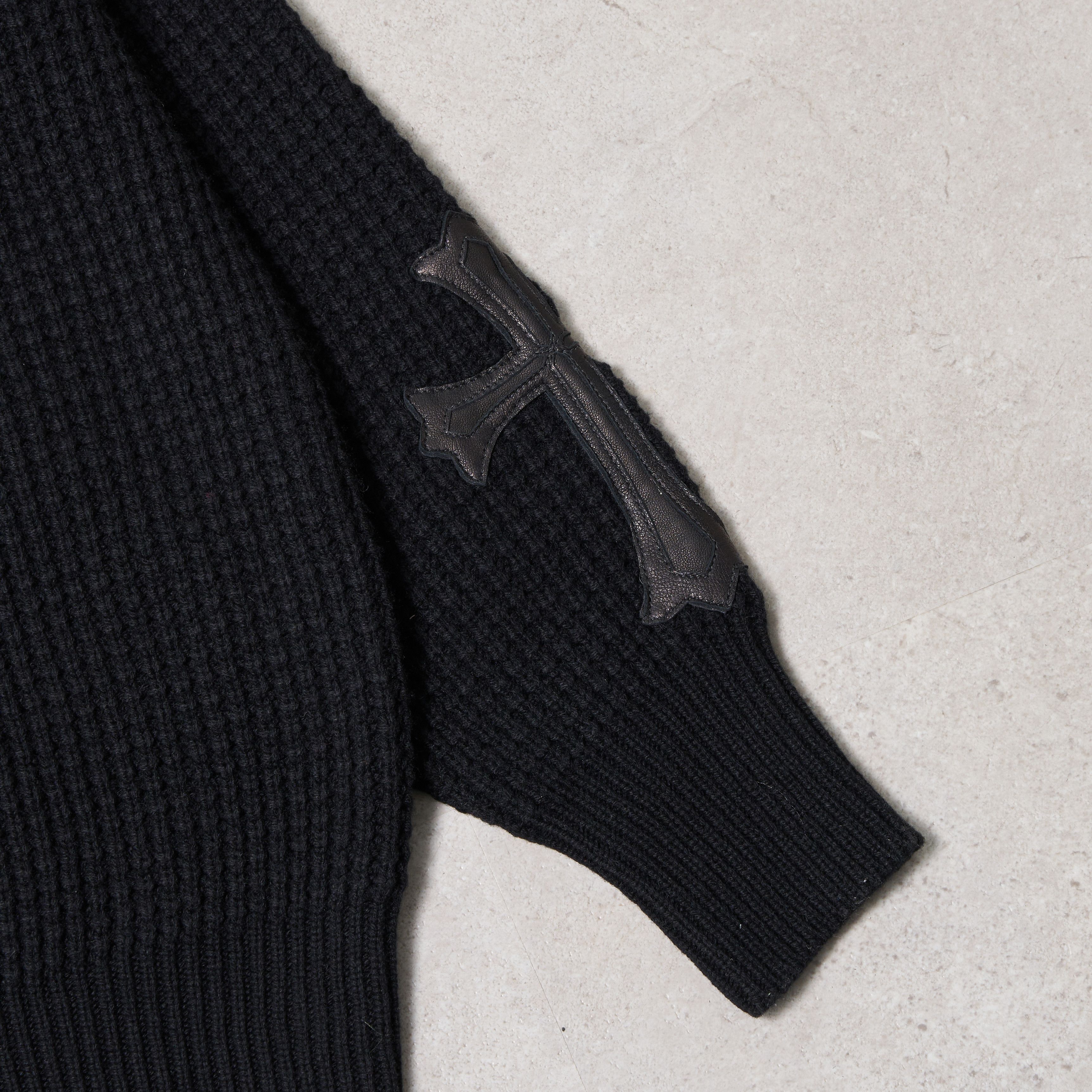 Chrome Hearts CHROME HEARTS Waffle Cross Patch Cashmere Sweater BLACK Size US M / EU 48-50 / 2 - 4 Thumbnail