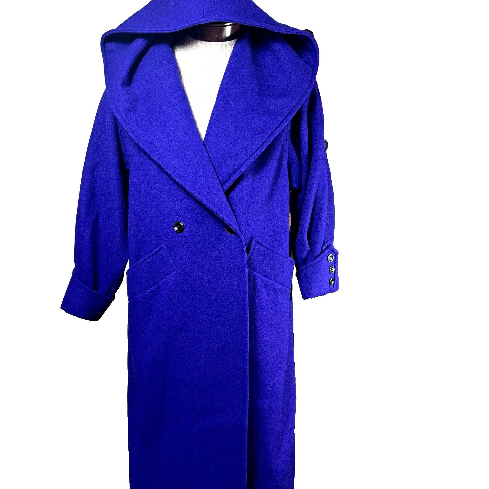 Other International Scene Unisex Pure Wool Purple Overcoat Jacket Size L / US 10 / IT 46 - 1 Thumbnail