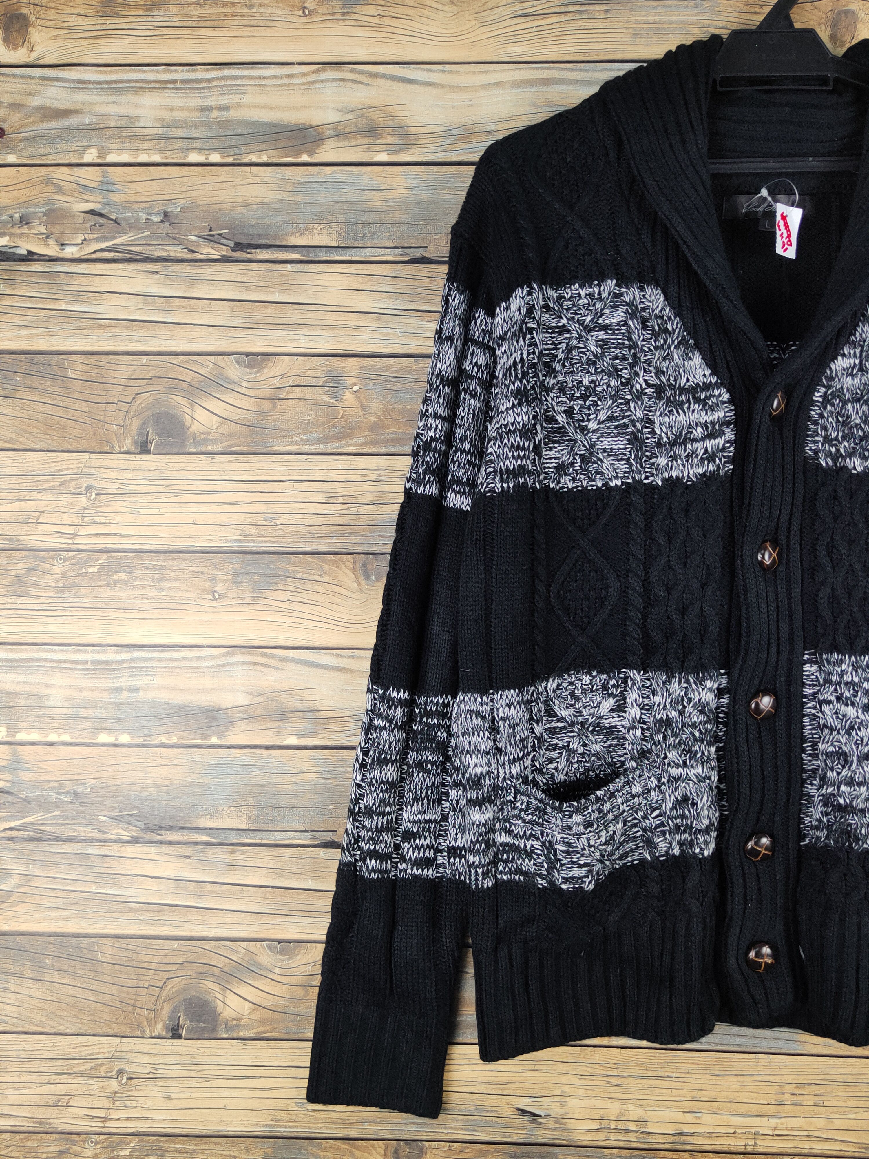 Aran Isles Knitwear Lock Heaven Black Knitwear Cardigan #W1191 Size L / US 10 / IT 46 - 3 Thumbnail
