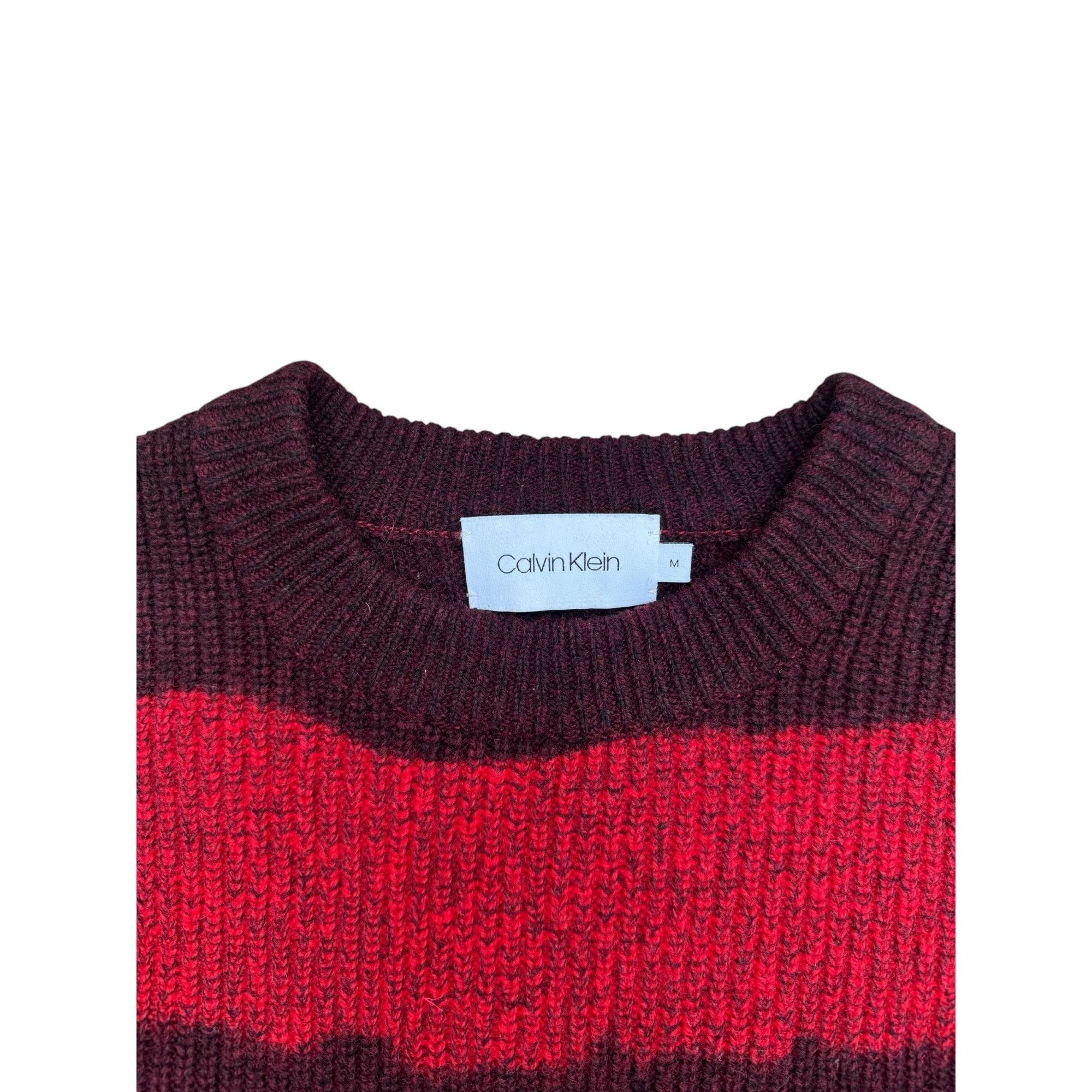 Calvin Klein Brown Red Wool Sweater Size US M / EU 48-50 / 2 - 2 Thumbnail