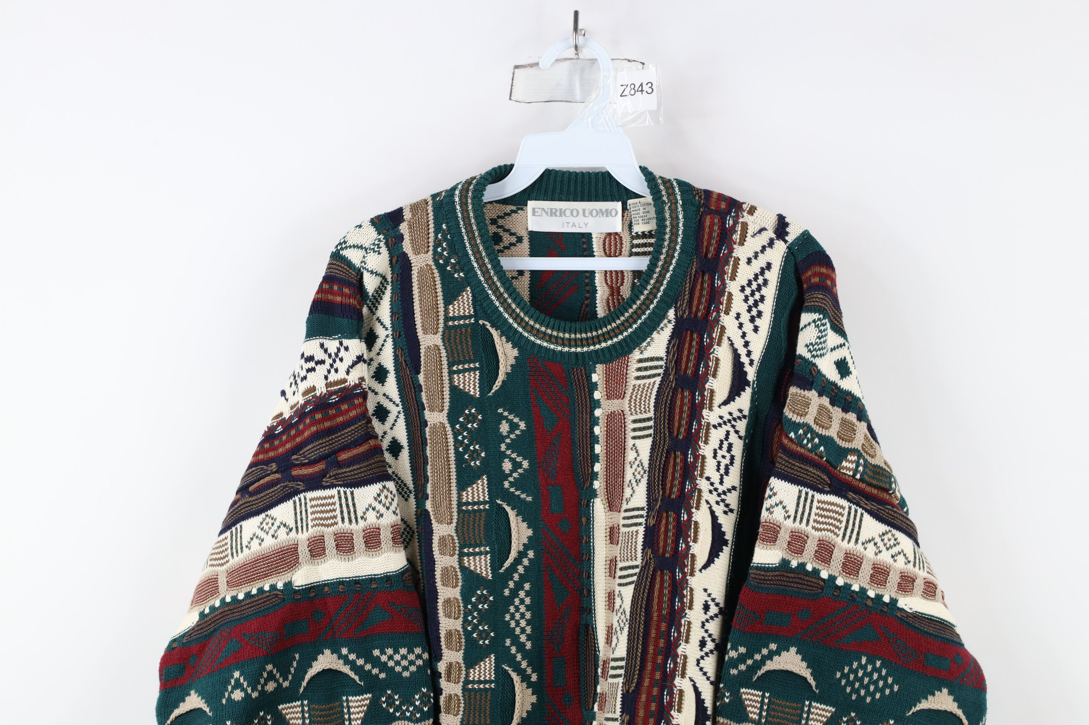Vintage Vintage 90s Coogi Style Rainbow Striped Knit Sweater Size US L / EU 52-54 / 3 - 2 Thumbnail