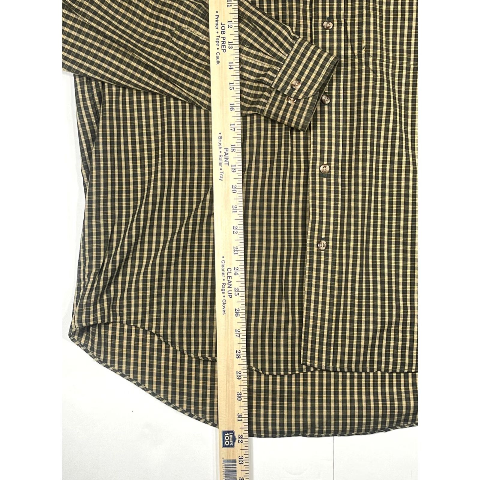 Van Heusen Van Heusen Dress Shirt Multicolor Check Button Up Long Sleeve Mens L 16-16 1/2 Wrinkle Free Shirt Size 42R - 4 Thumbnail