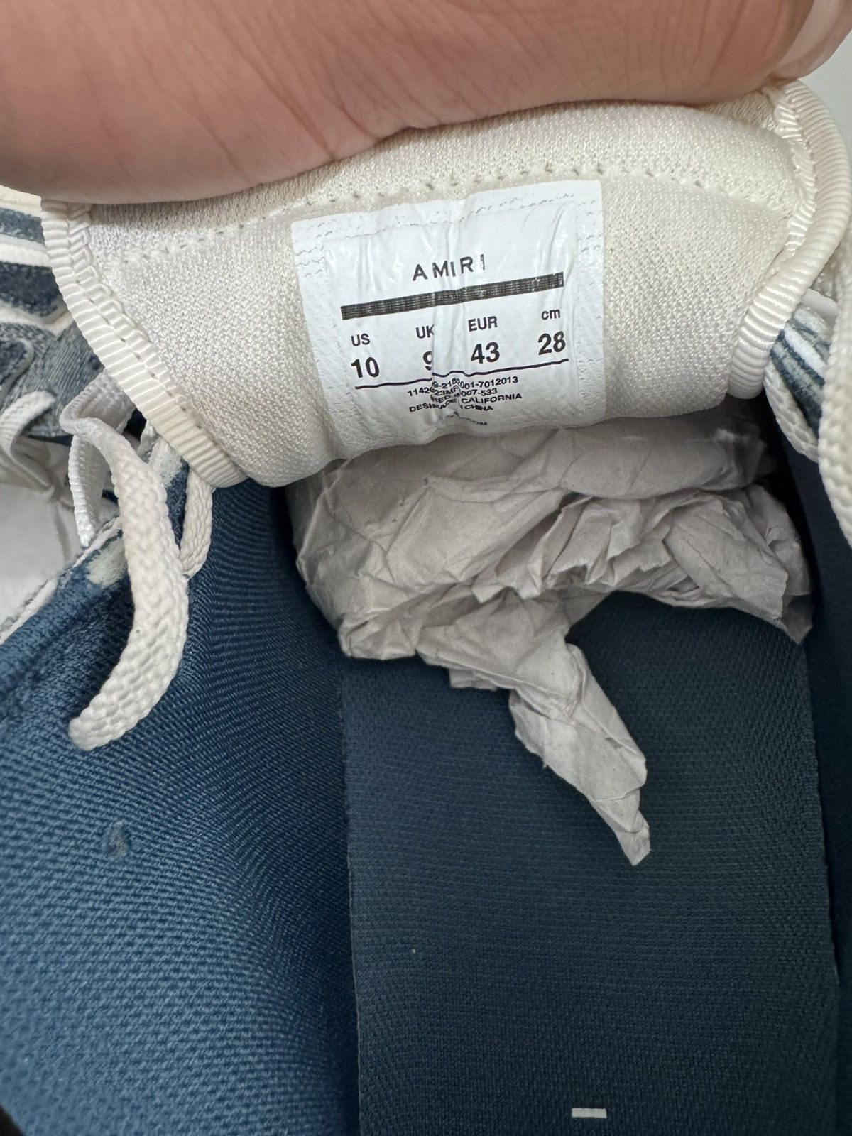 Amiri AMIRI White & Denim-Style Low-Top Sneakers Size US 10 / EU 43 - 8 Thumbnail