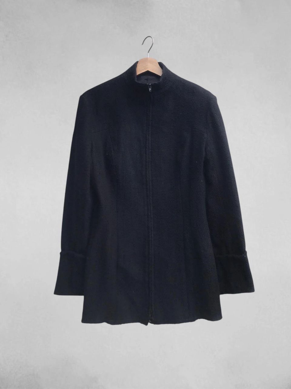 Yohji Yamamoto AW08 Runway Unfinished High Gauge Long Neck Jacket Size M / US 6-8 / IT 42-44 - 2 Thumbnail