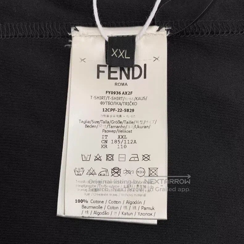 Fendi Fendi Black Logo Letter Crewneck Short Sleeve T-Shirt Size US XXL / EU 58 / 5 - 7 Thumbnail