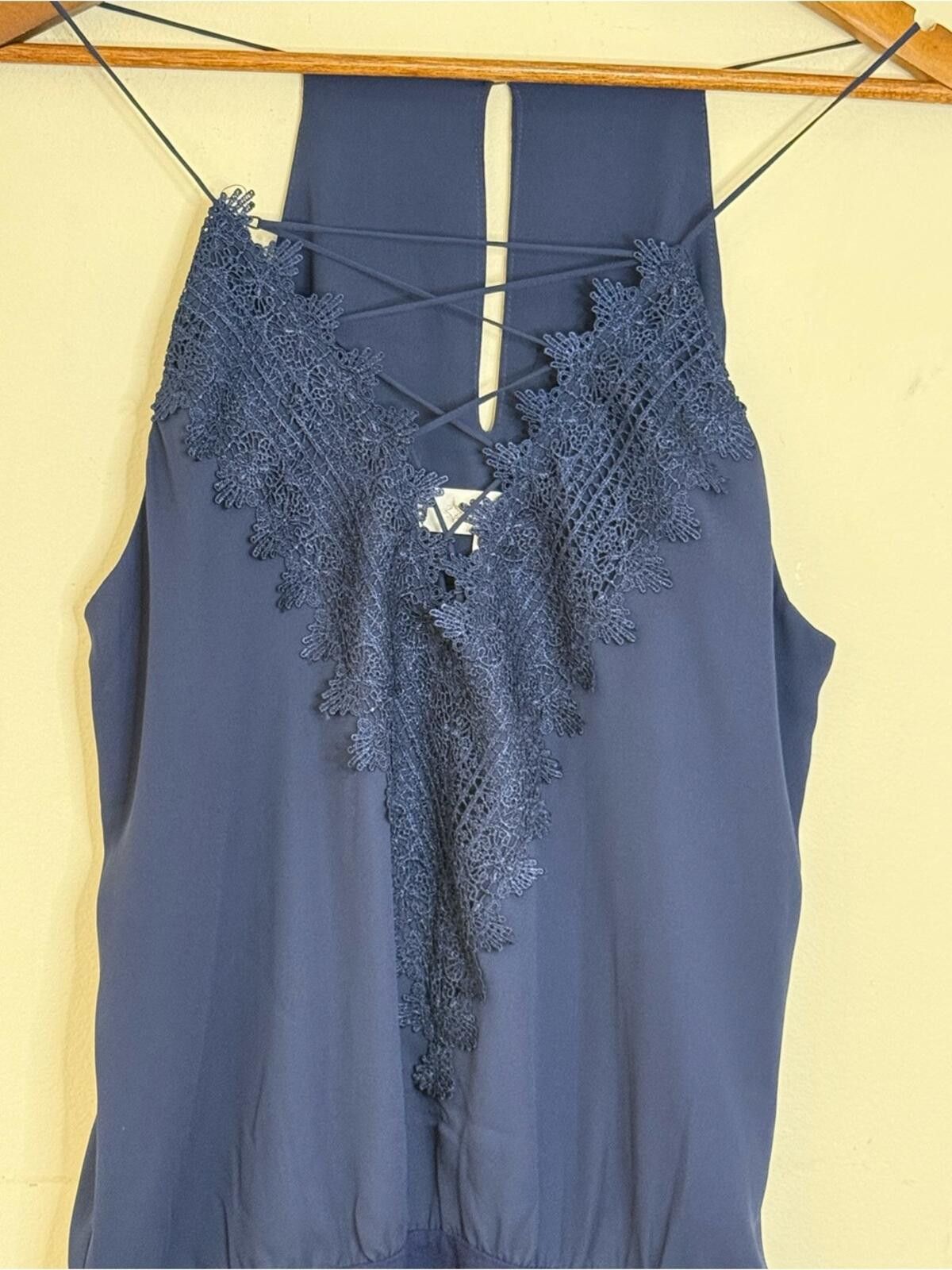Lil Wayne Wayf blue lace strappy body suit snap closure SZ LG Size L / US 10 / IT 46 - 3 Thumbnail