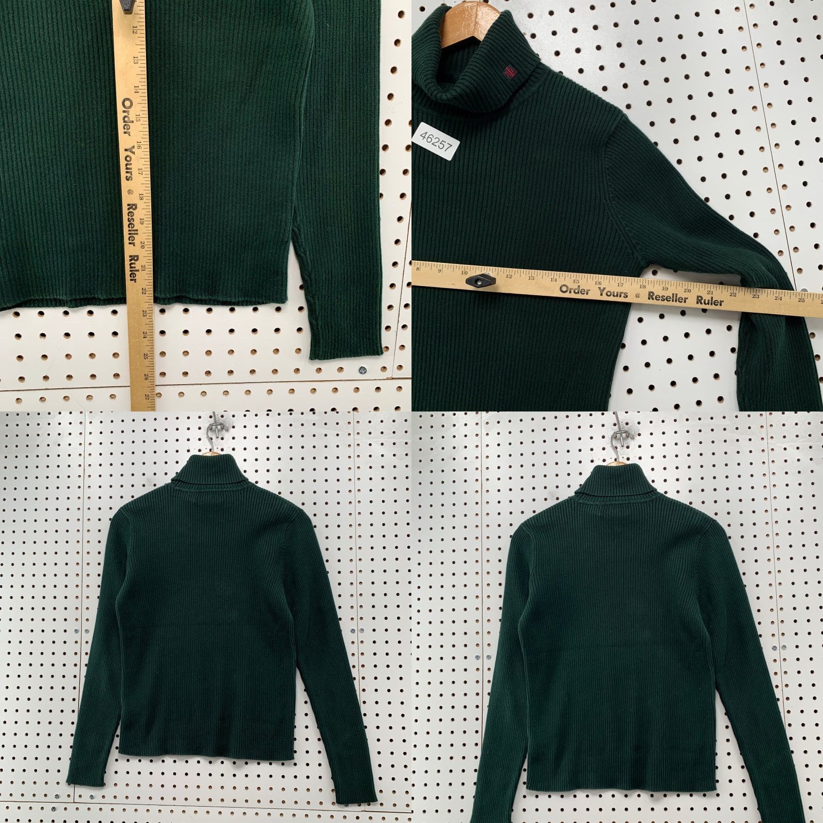 Ralph Lauren VINTAGE Lauren Ralph Lauren Sweater Womens Medium Green Rib Knit Turtleneck Made Japan Size M / US 6-8 / IT 42-44 - 8 Thumbnail